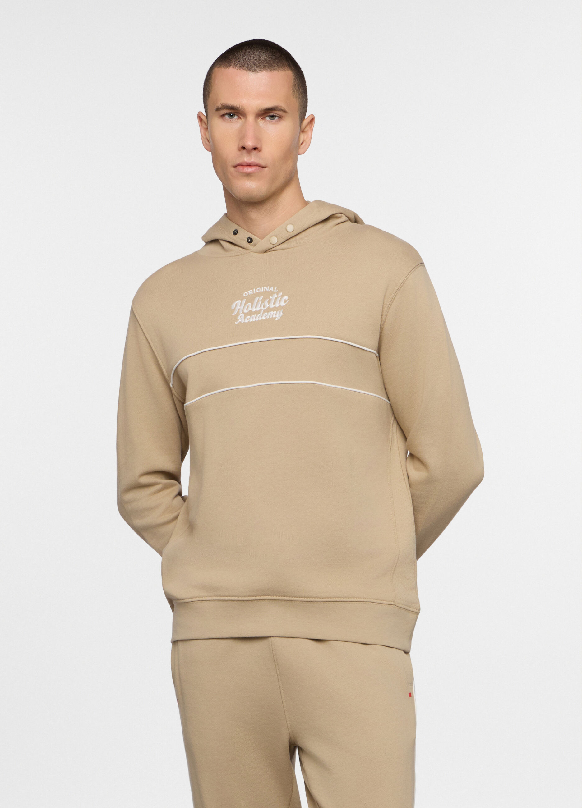 Felpa con cappuccio in misto cotone_0