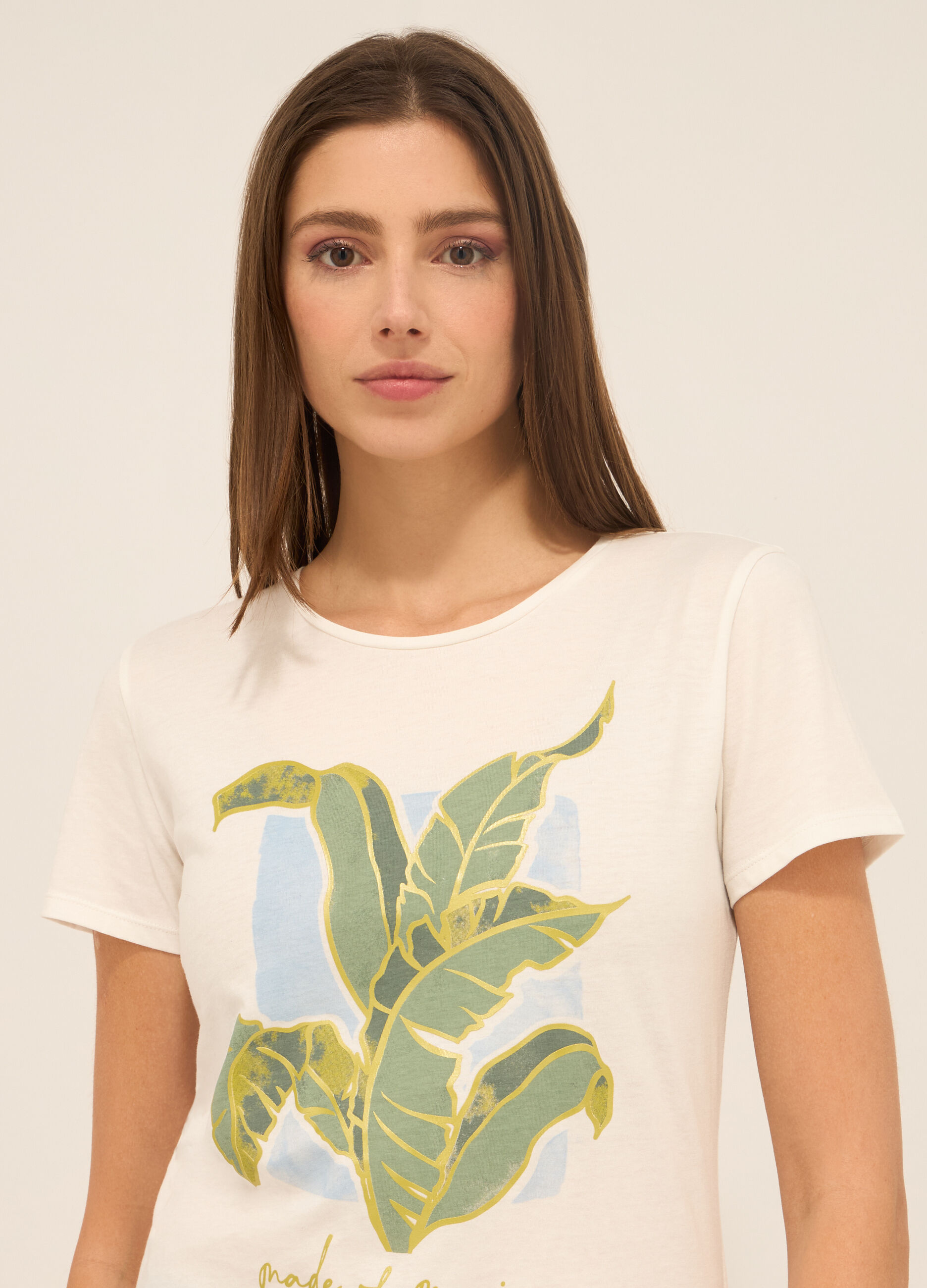 T-shirt in jersey di puro cotone donna_2