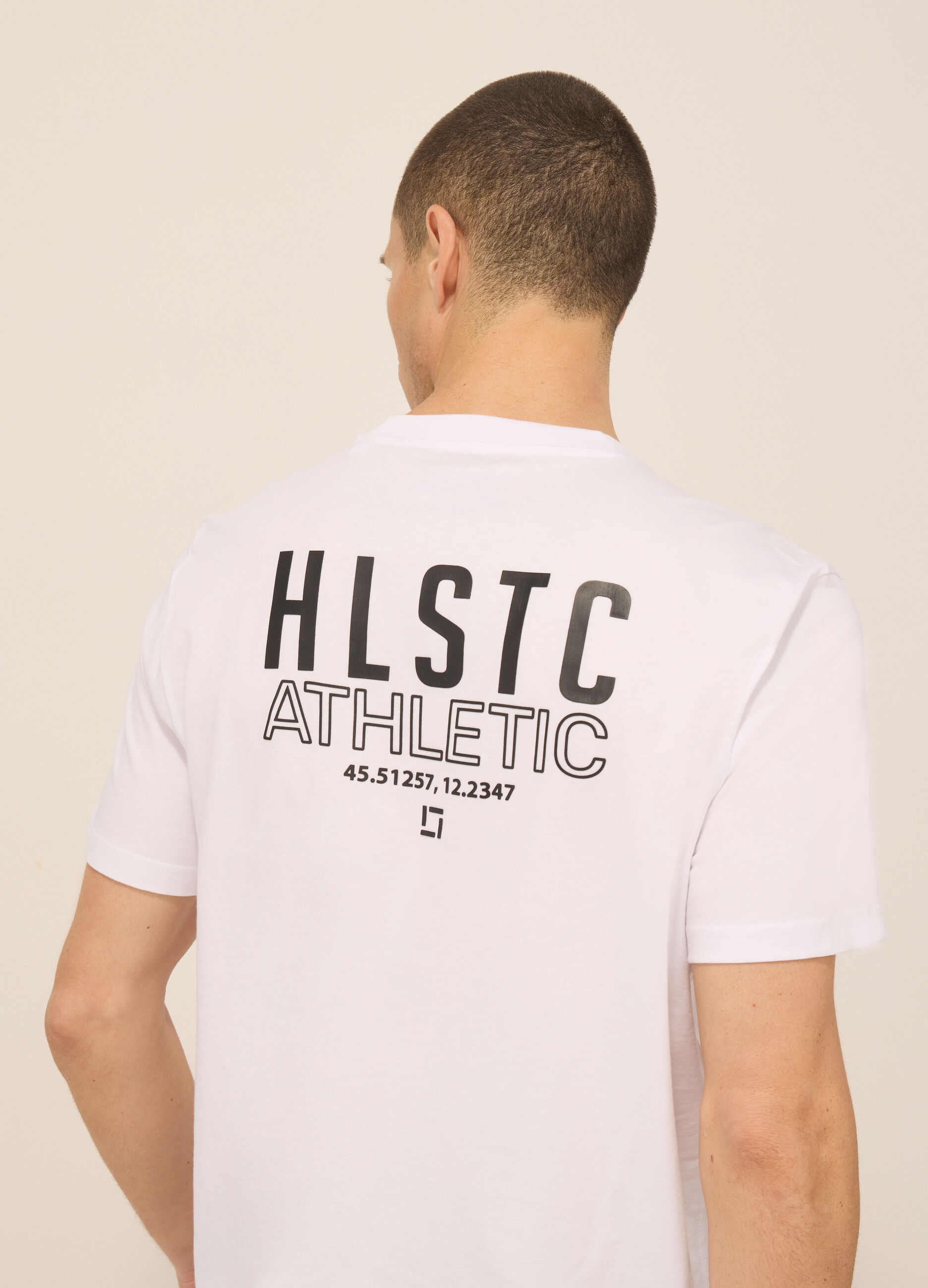 T-shirt sportiva con lettering in cotone uomo_2