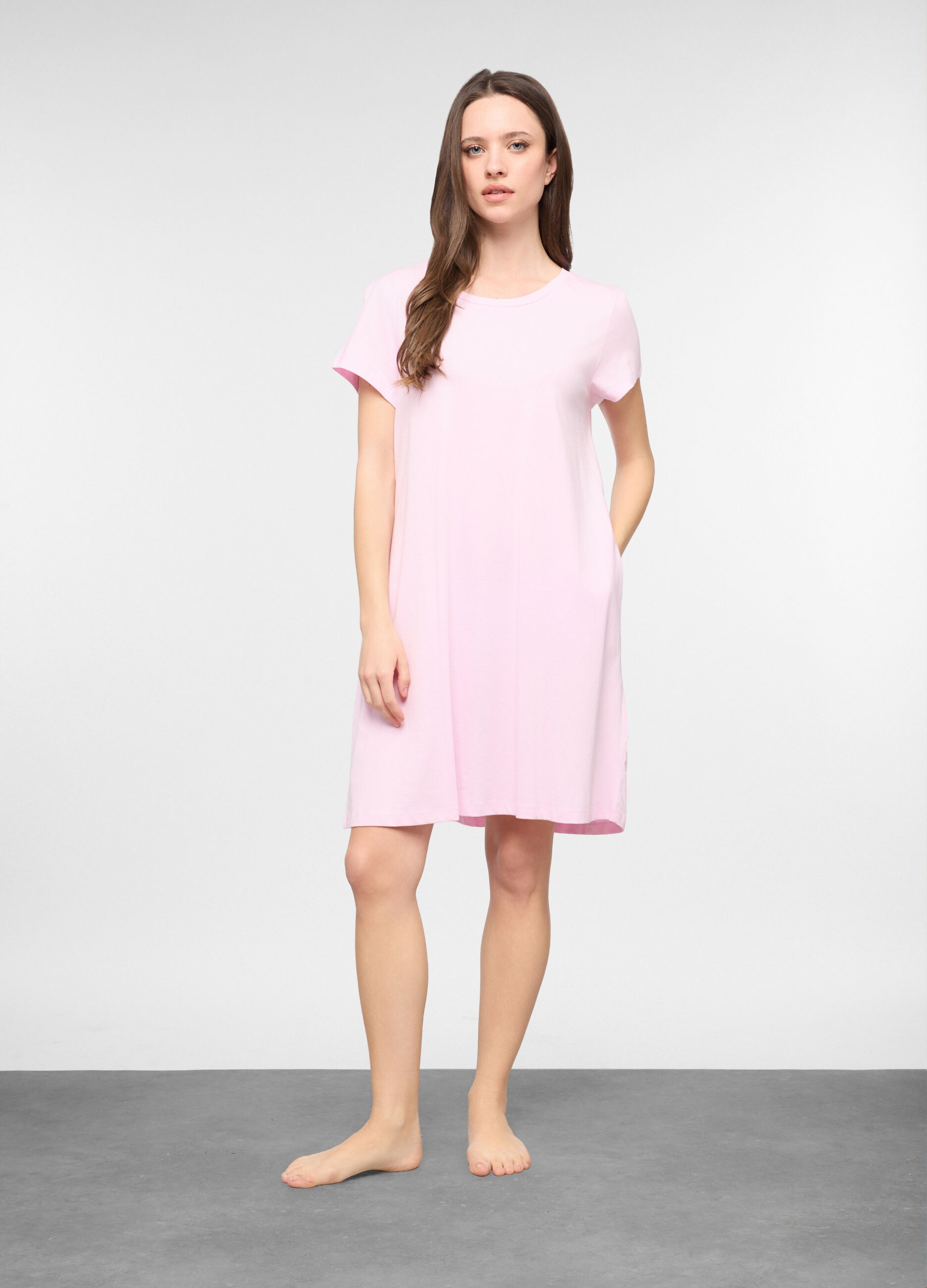 Camicia da notte in jersey di puro cotone donna_0