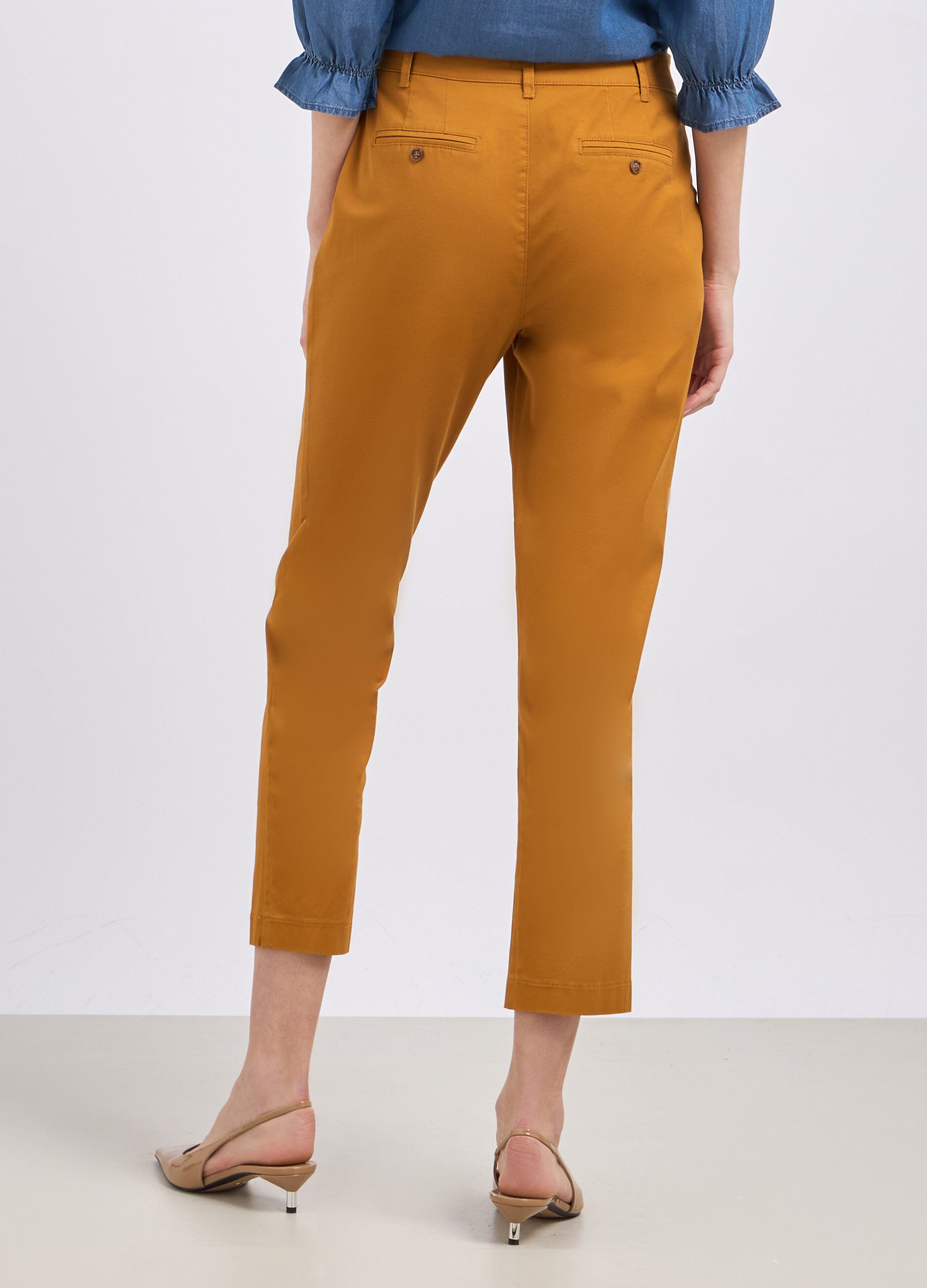 Pantaloni in twill a sigaretta donna_1