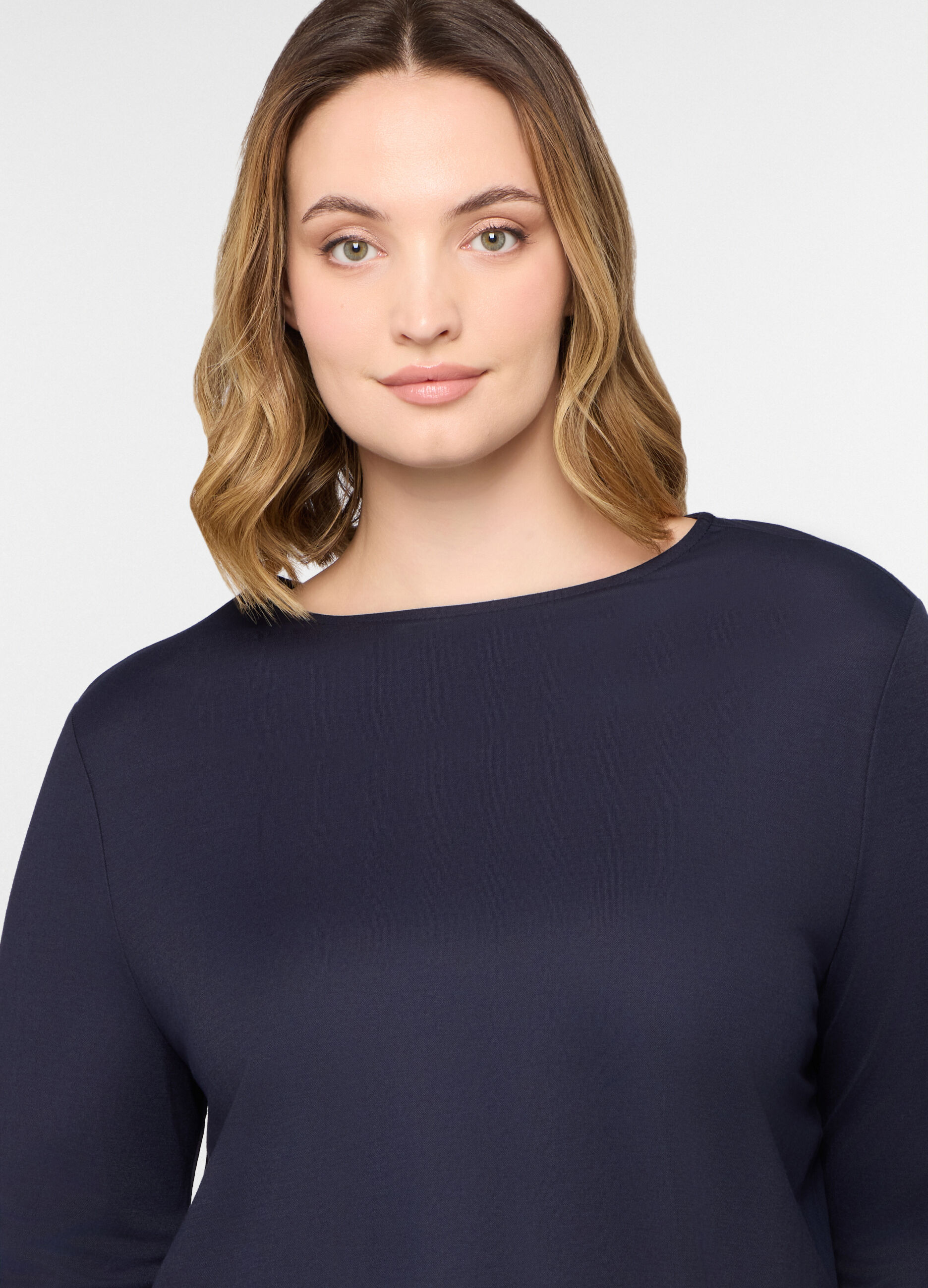 T-shirt girocollo Piquet donna curvy_2