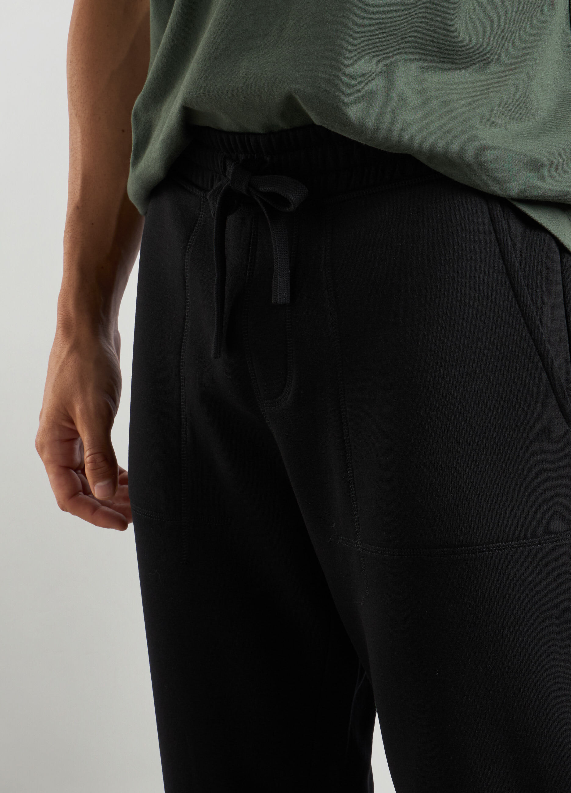 Joggers regular fit in felpa di misto cotone uomo_2