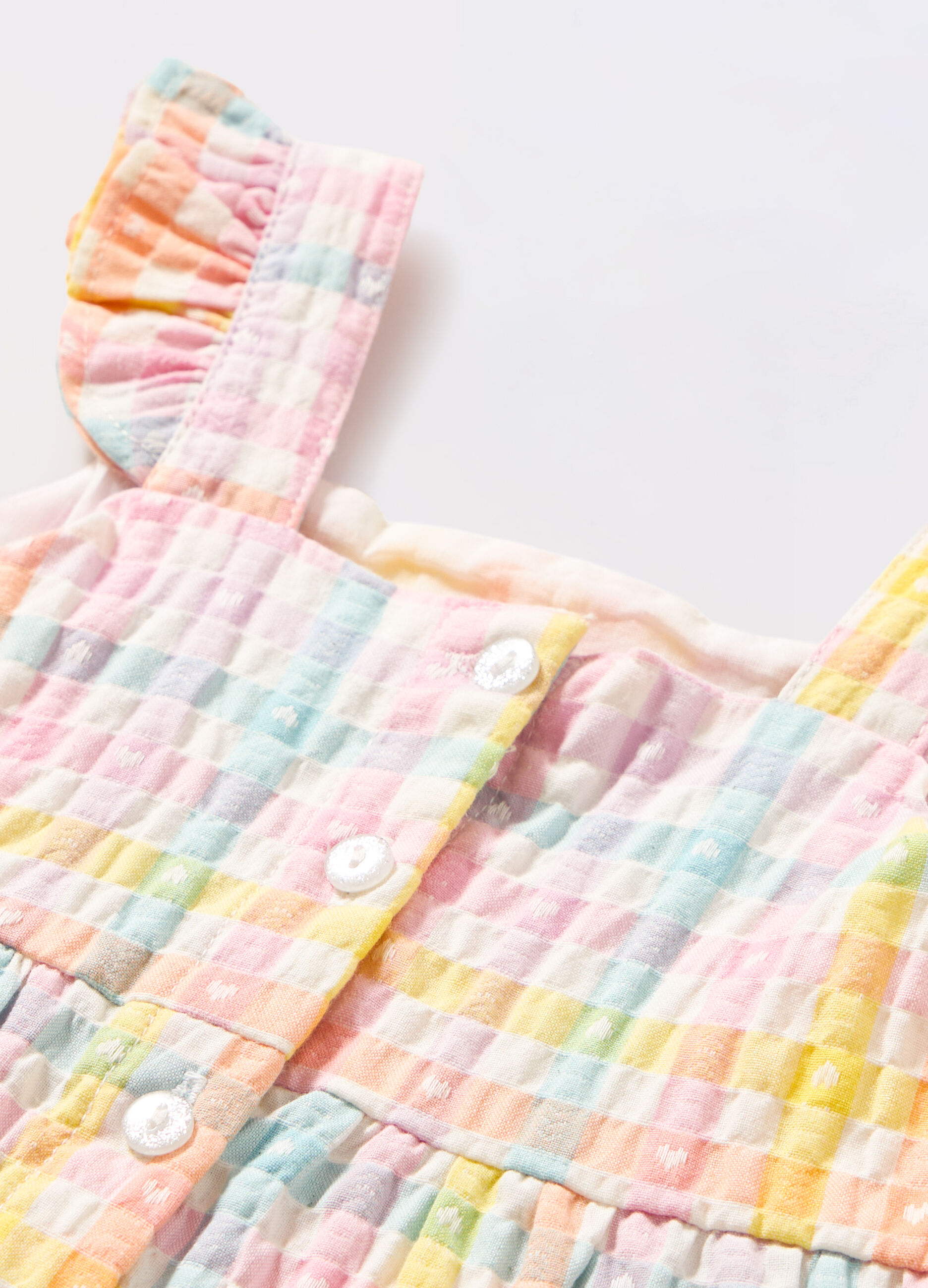 Vestito in puro cotone seersucker neonata_1