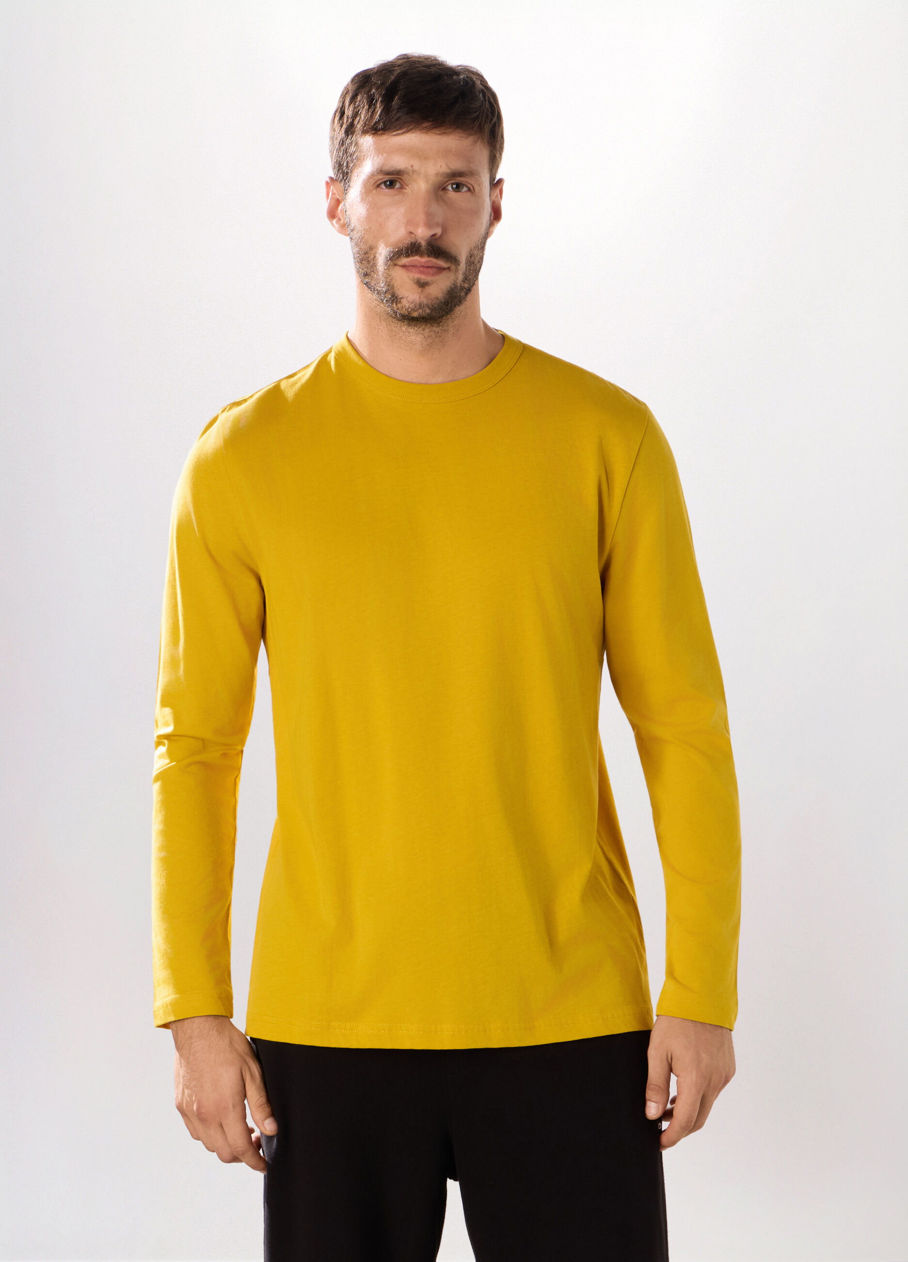 T-shirt maniche lunghe in cotone uomo_0
