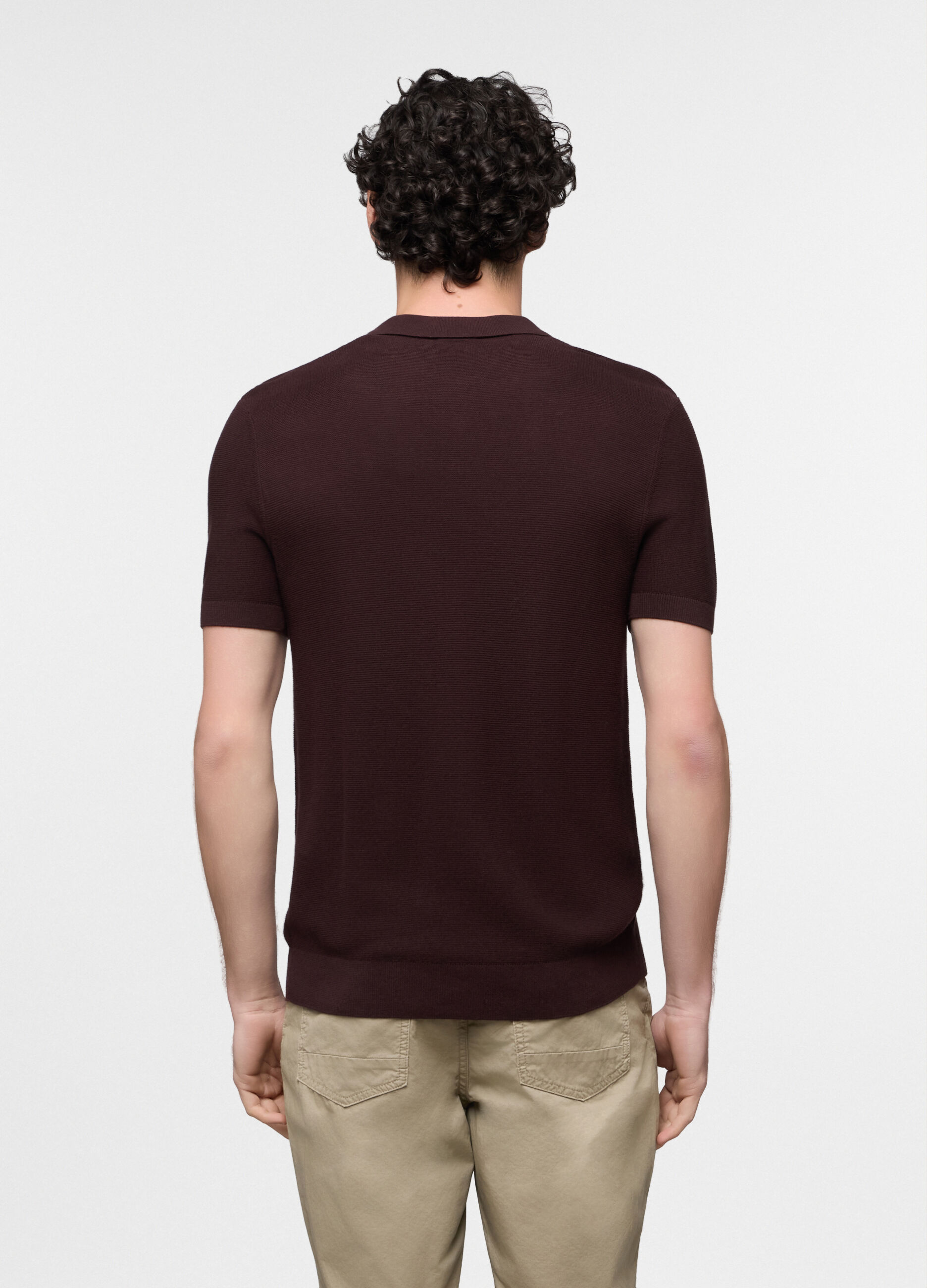 Polo a maniche corte in maglia di cotone uomo_1