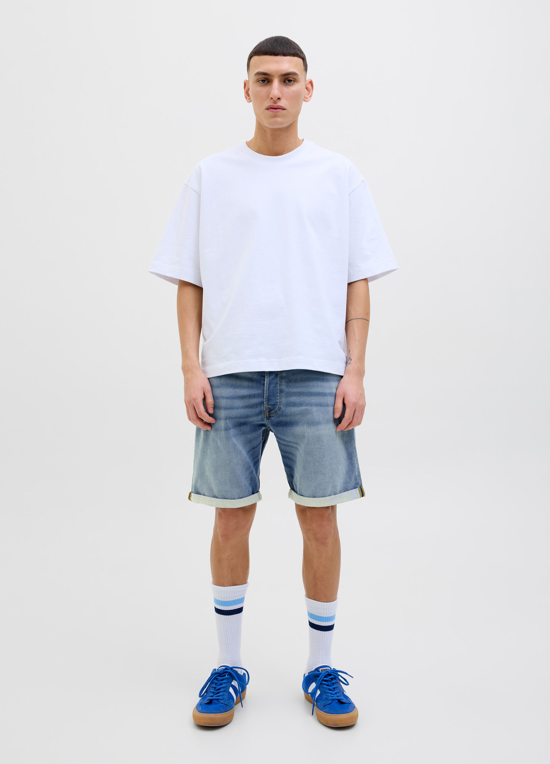 Shorts regular fit in denim uomo