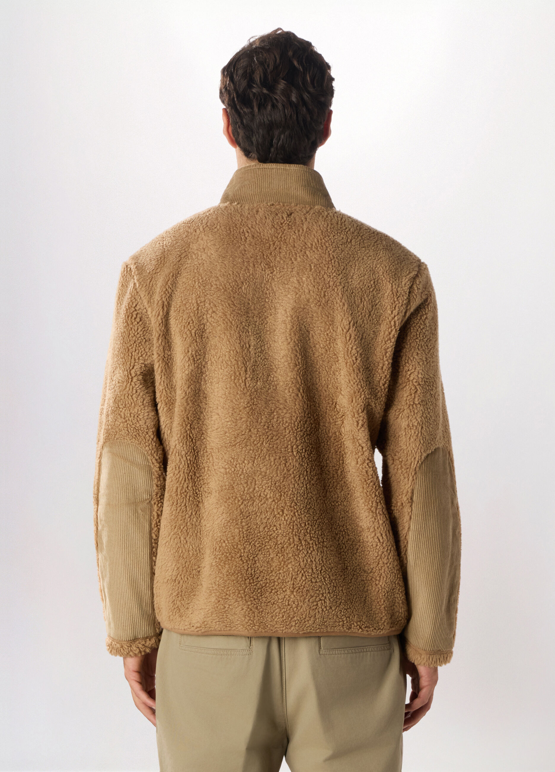 Felpa in pile con zip uomo_1