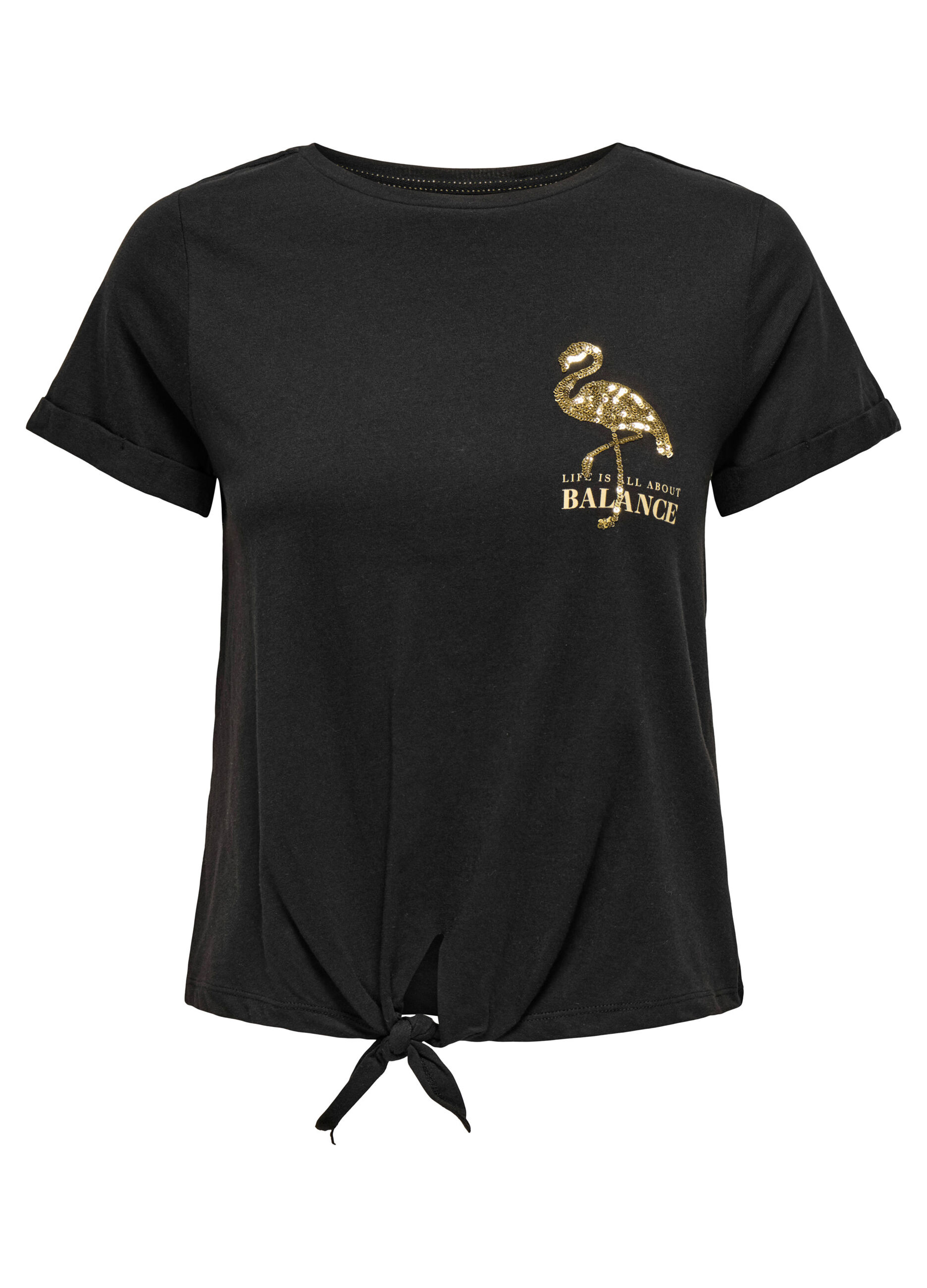 T-shirt con nodo su fondo donna_0
