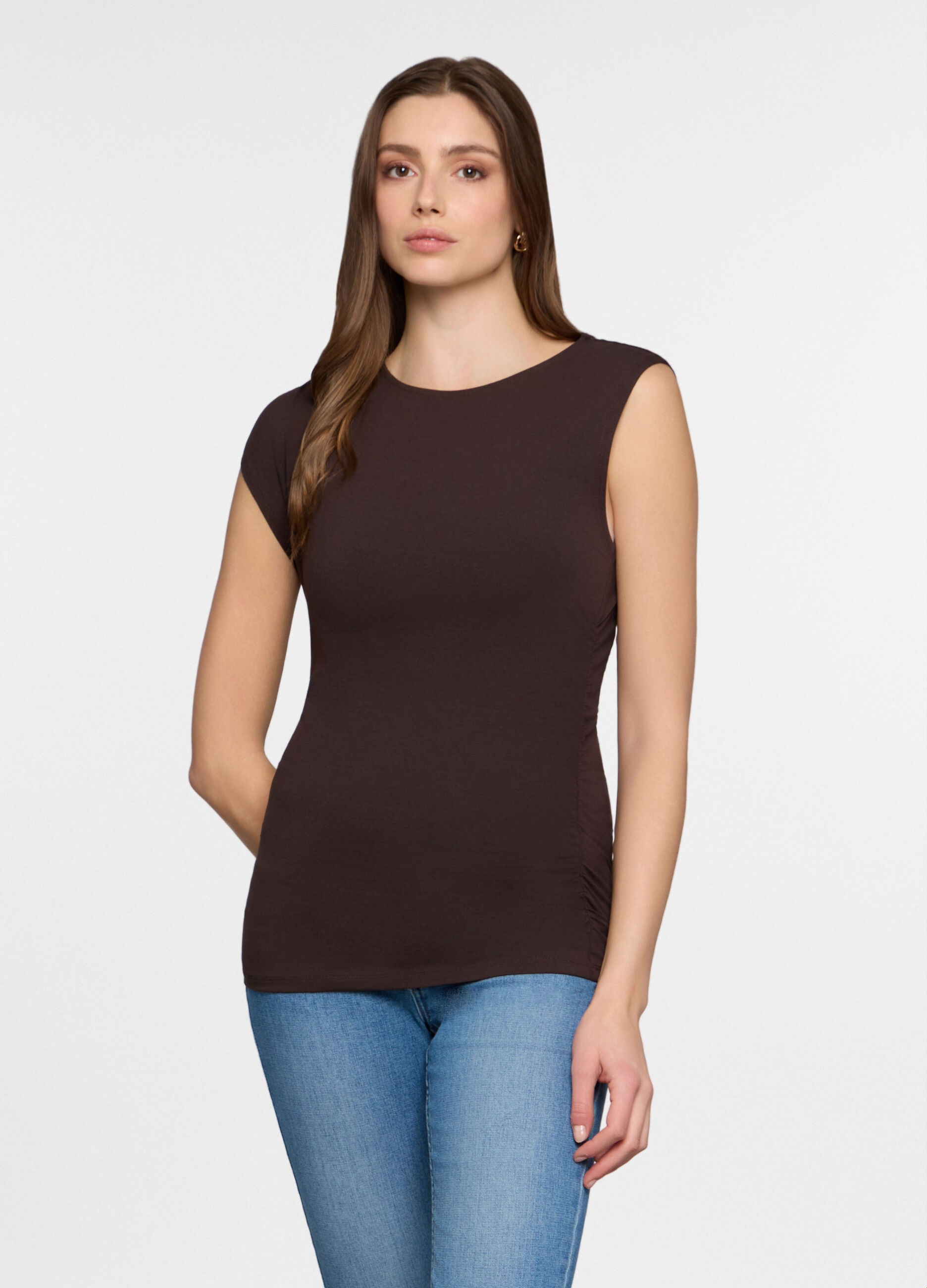 Canotta girocollo in jersey donna_0