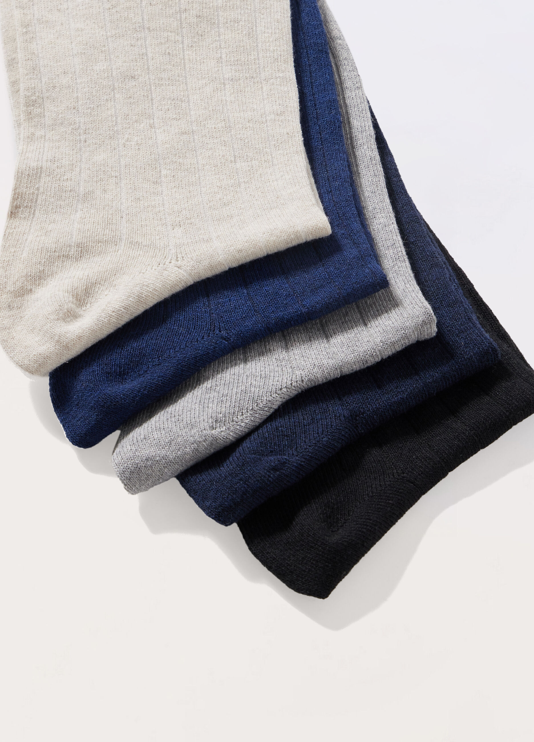 5 pack calze lunghe in tessuto tecnico a costine uomo_1