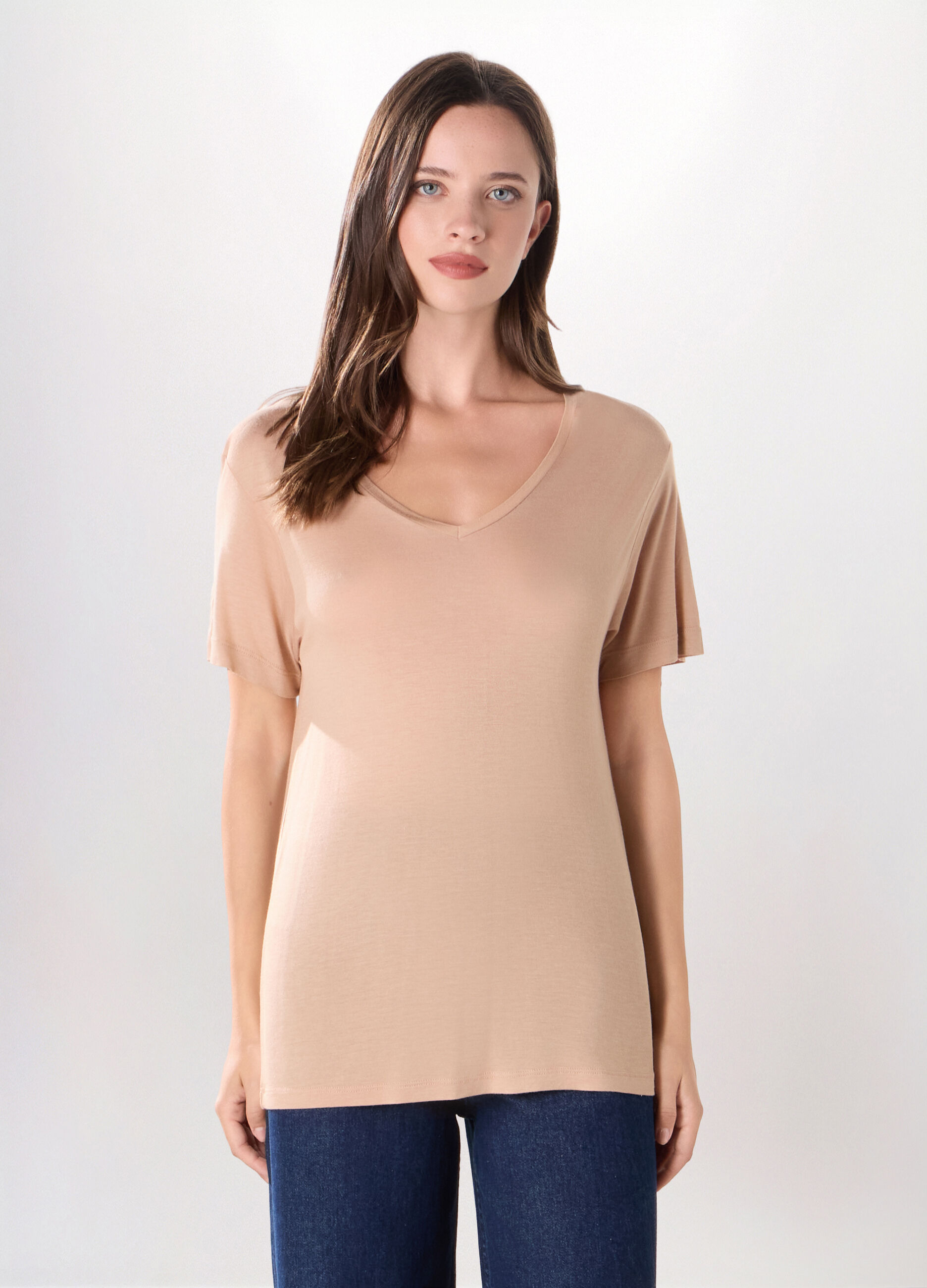 T-shirt in jersey di pura viscosa donna_0