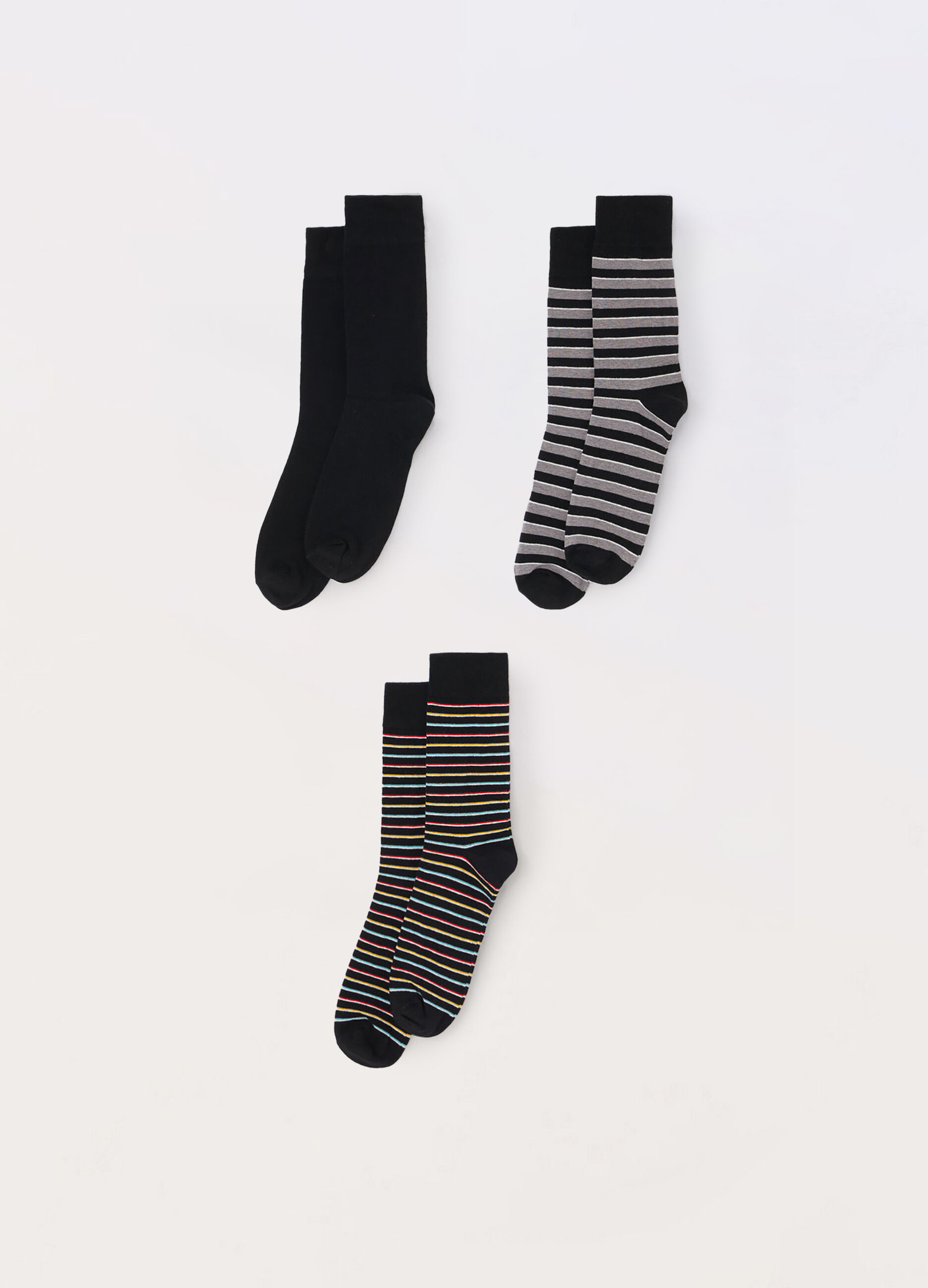 3 pack calze corte in cotone stretch a fantasia uomo_0