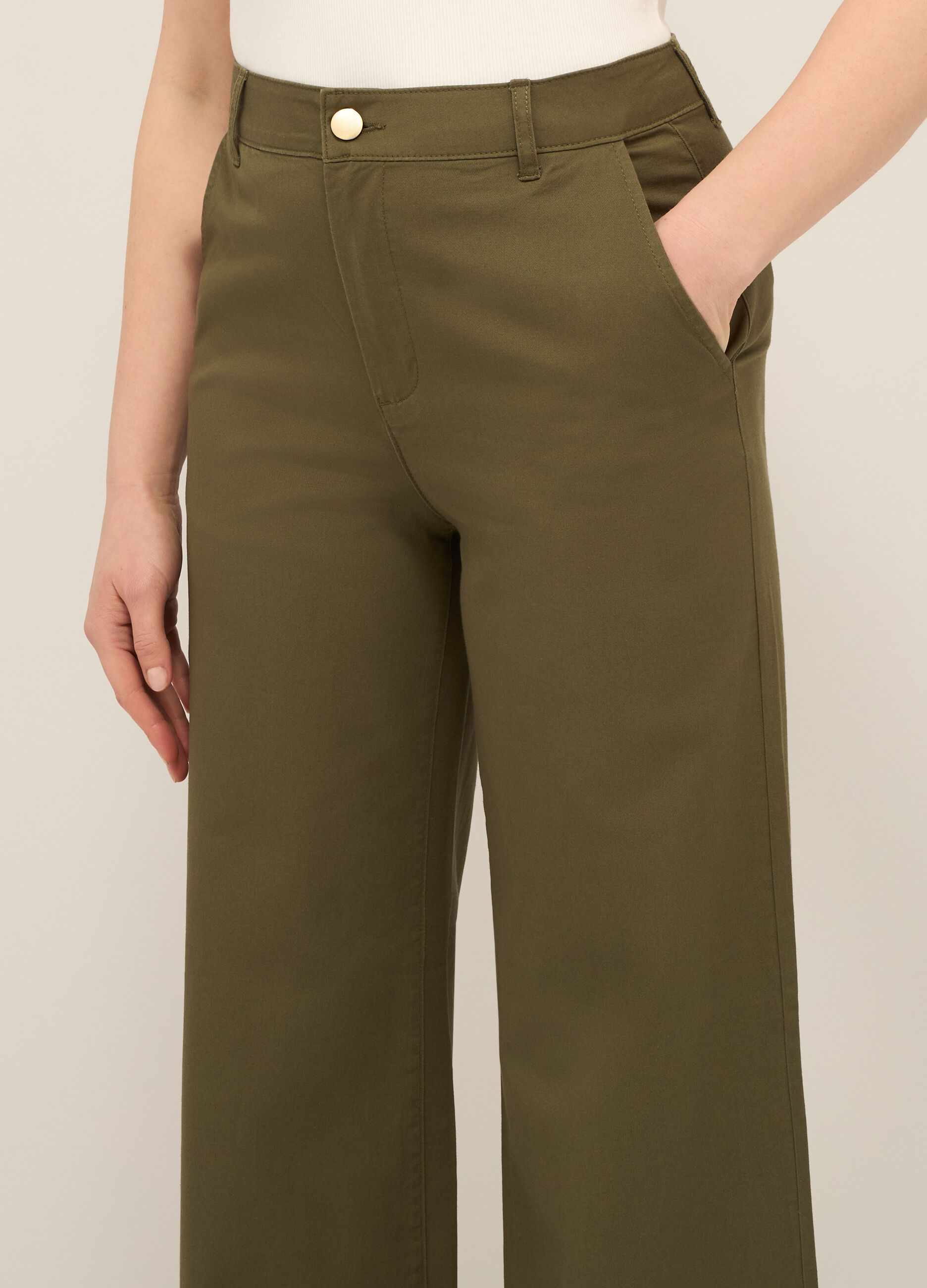 Pantaloni in cotone stretch donna_2