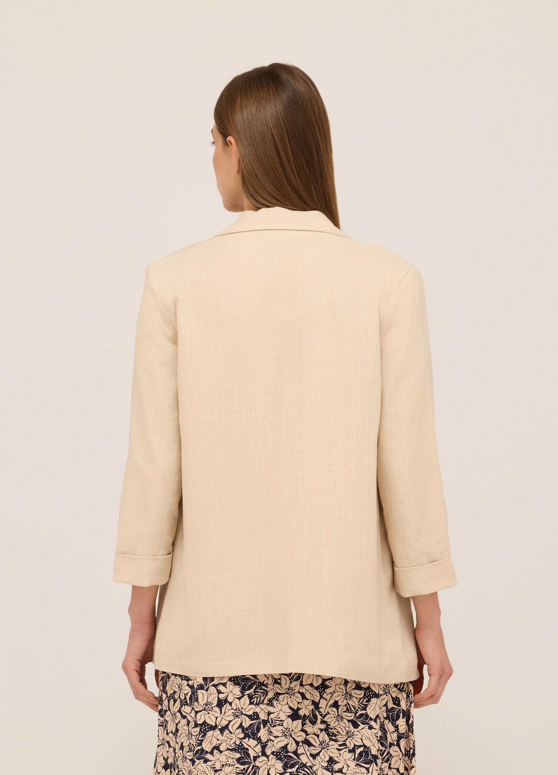 Blazer misto lino donna