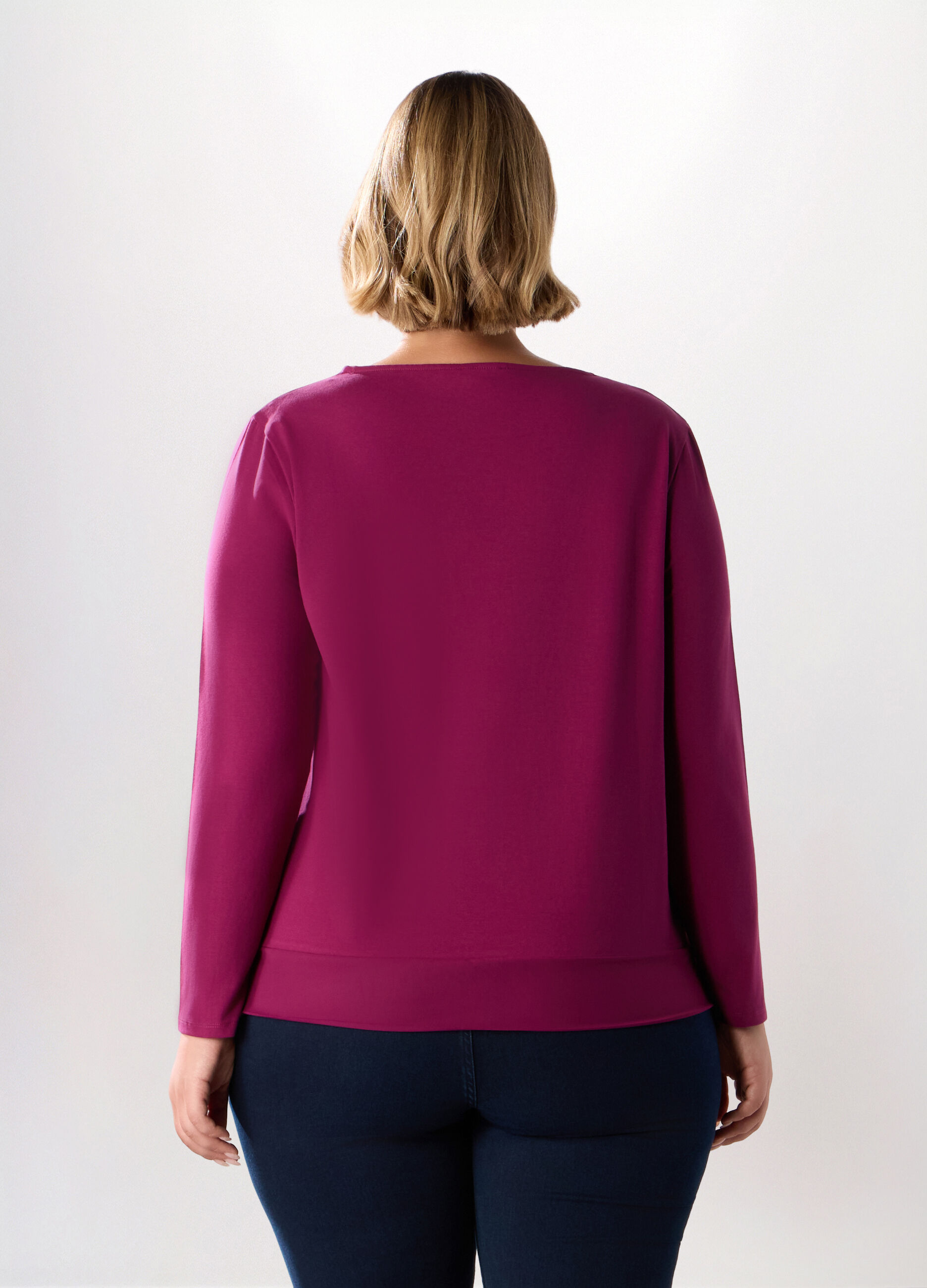 T-shirt in jersey di cotone stretch donna_1