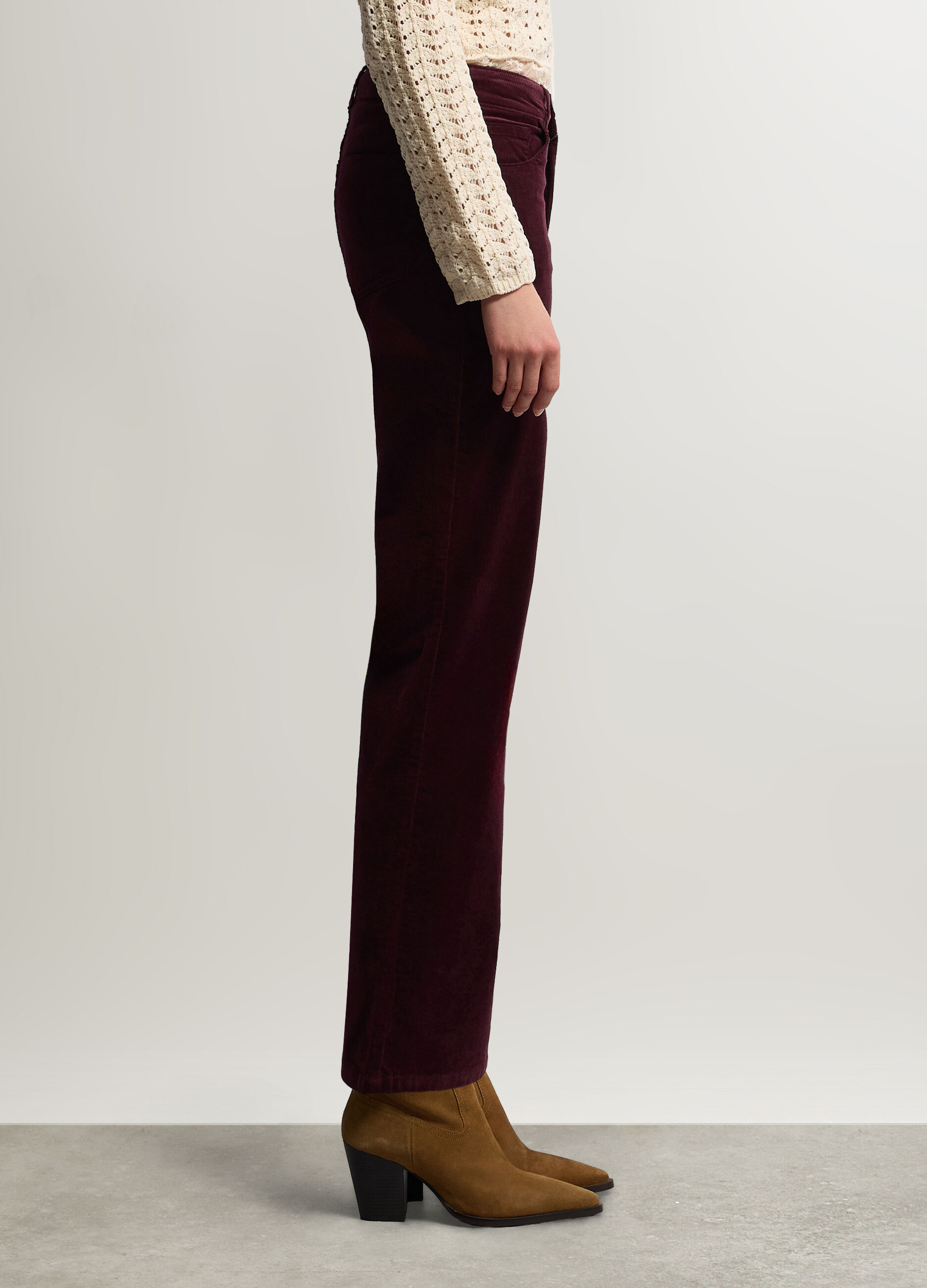 Pantaloni Flare Fit in costina di velluto stretch donna_1