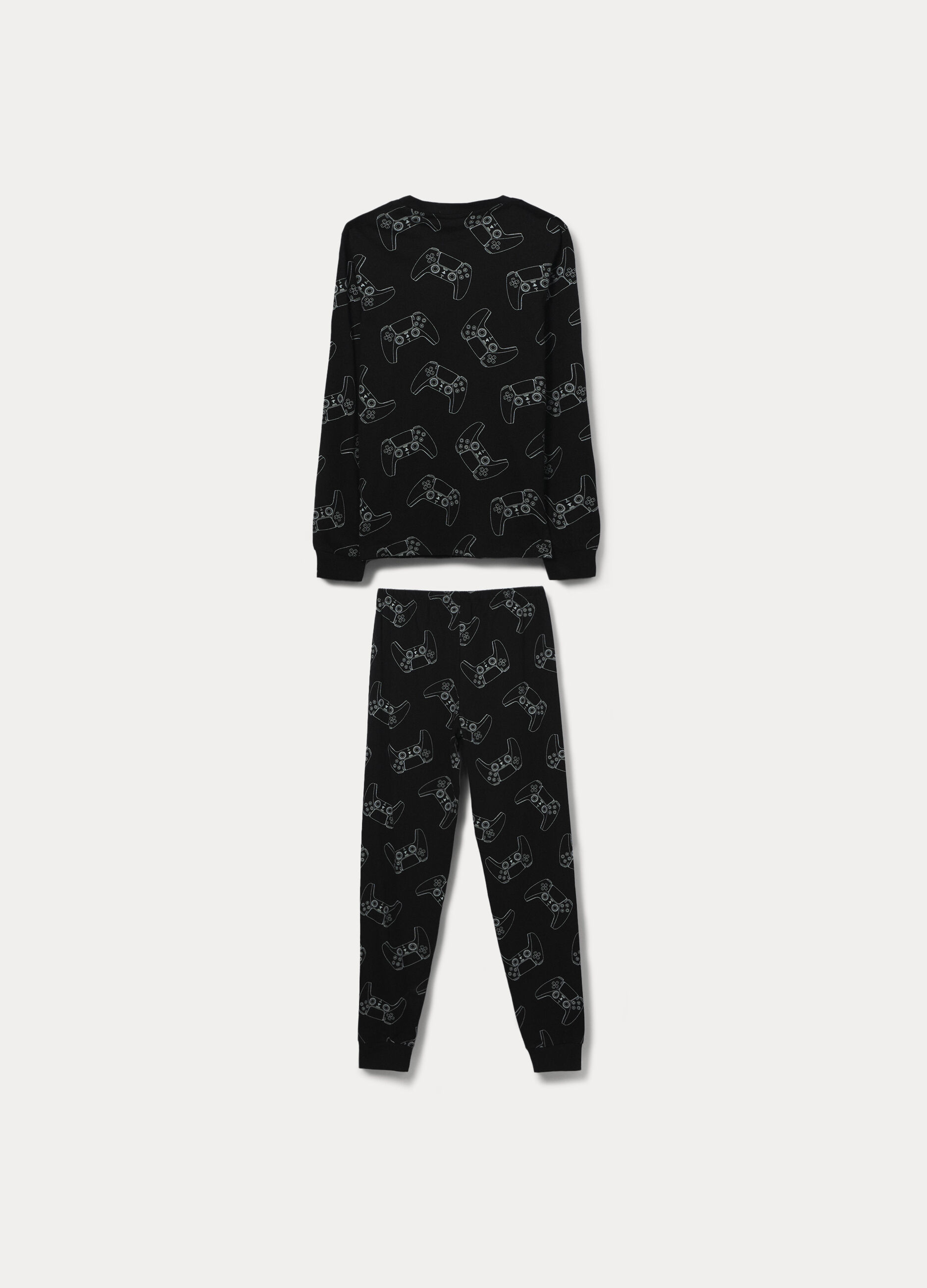 Set pigiama lungo Play Station in jersey di puro cotone ragazzo_1