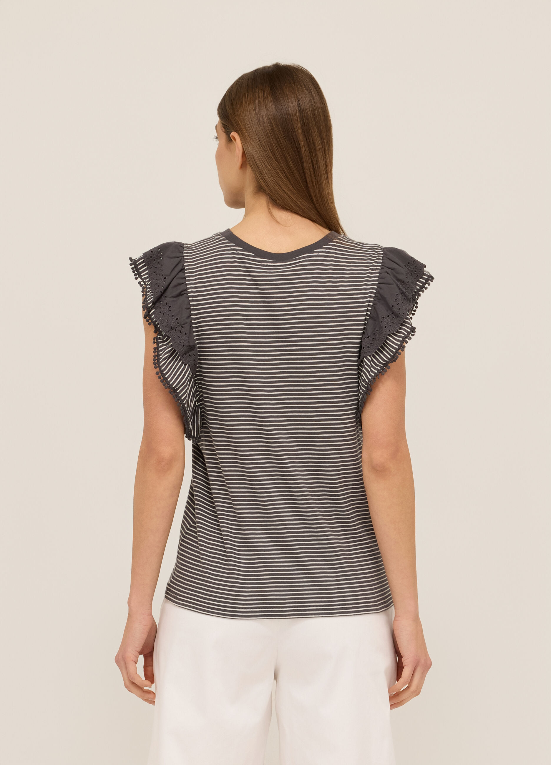T-shirt in jersey di puro cotone donna_1