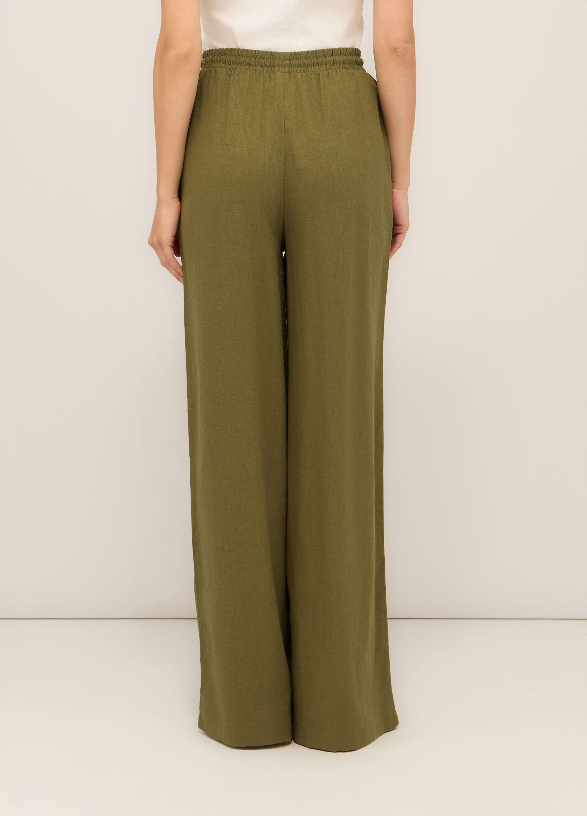 Pantaloni palazzo misto lino donna_1