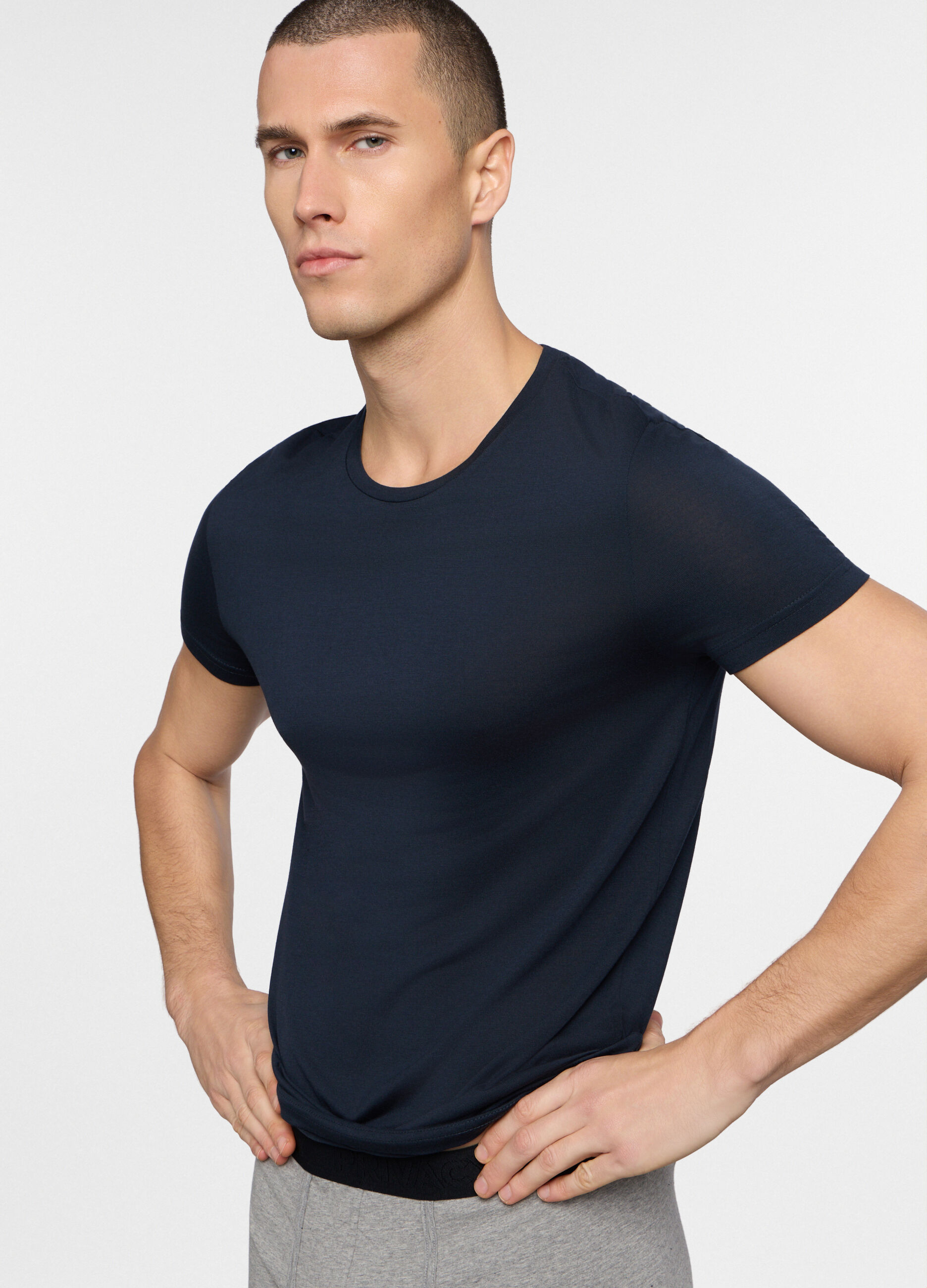 T-shirt slim fit in jersey di cotone uomo_2