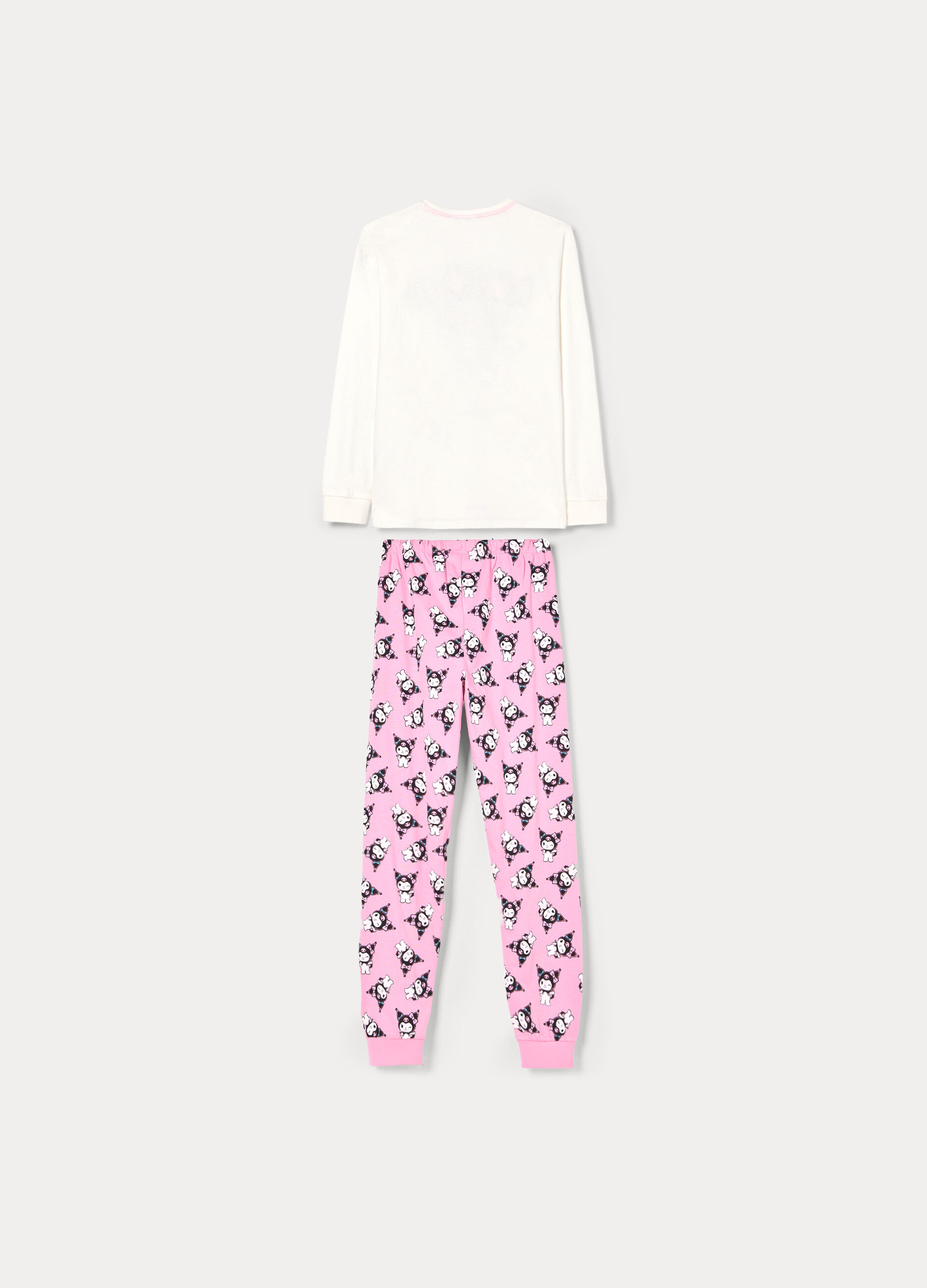 Set pigiama lungo Kuromi in jersey di puro cotone ragazza_1