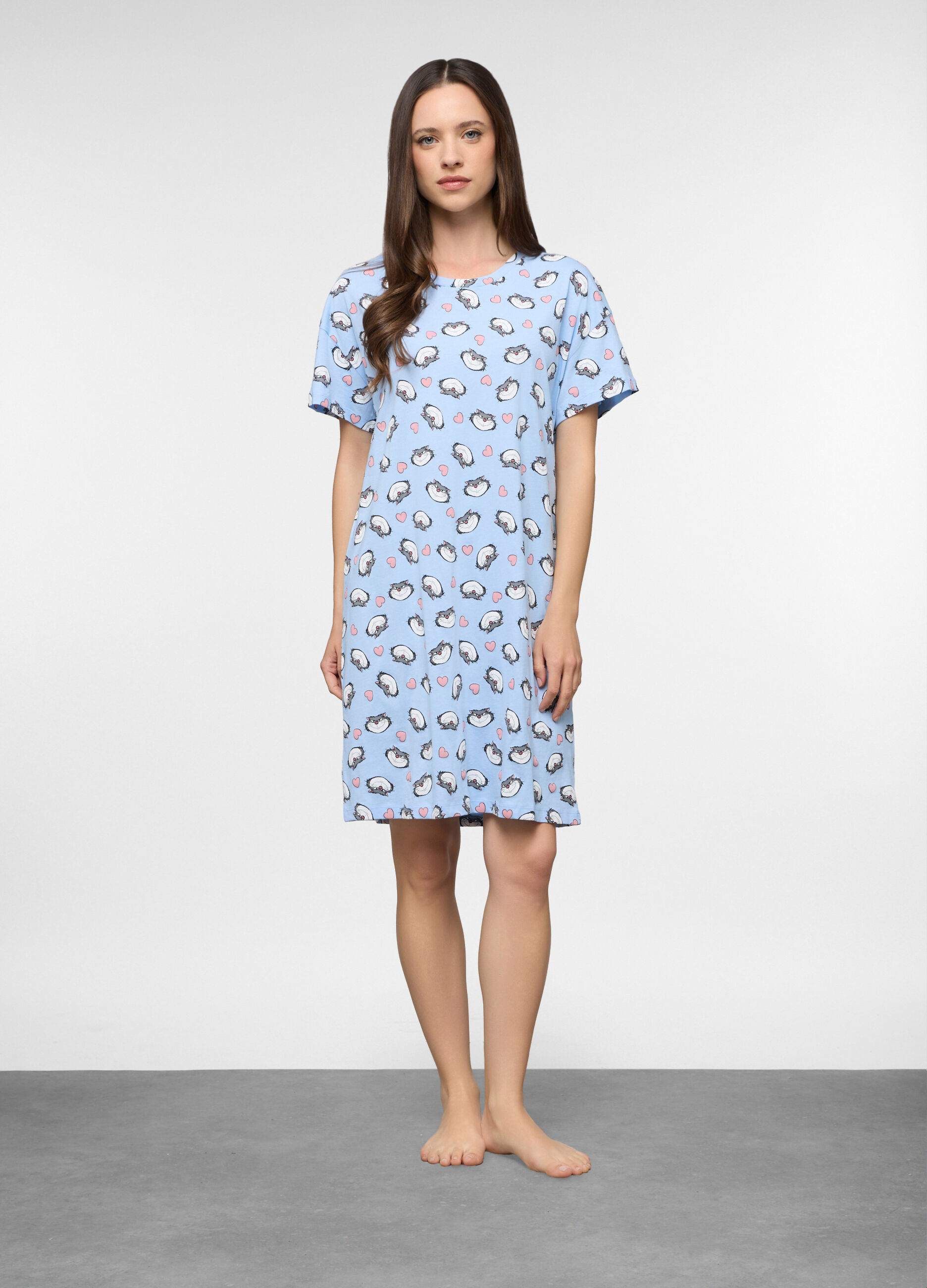 Camicia da notte Disney in jersey di puro cotone donna_0