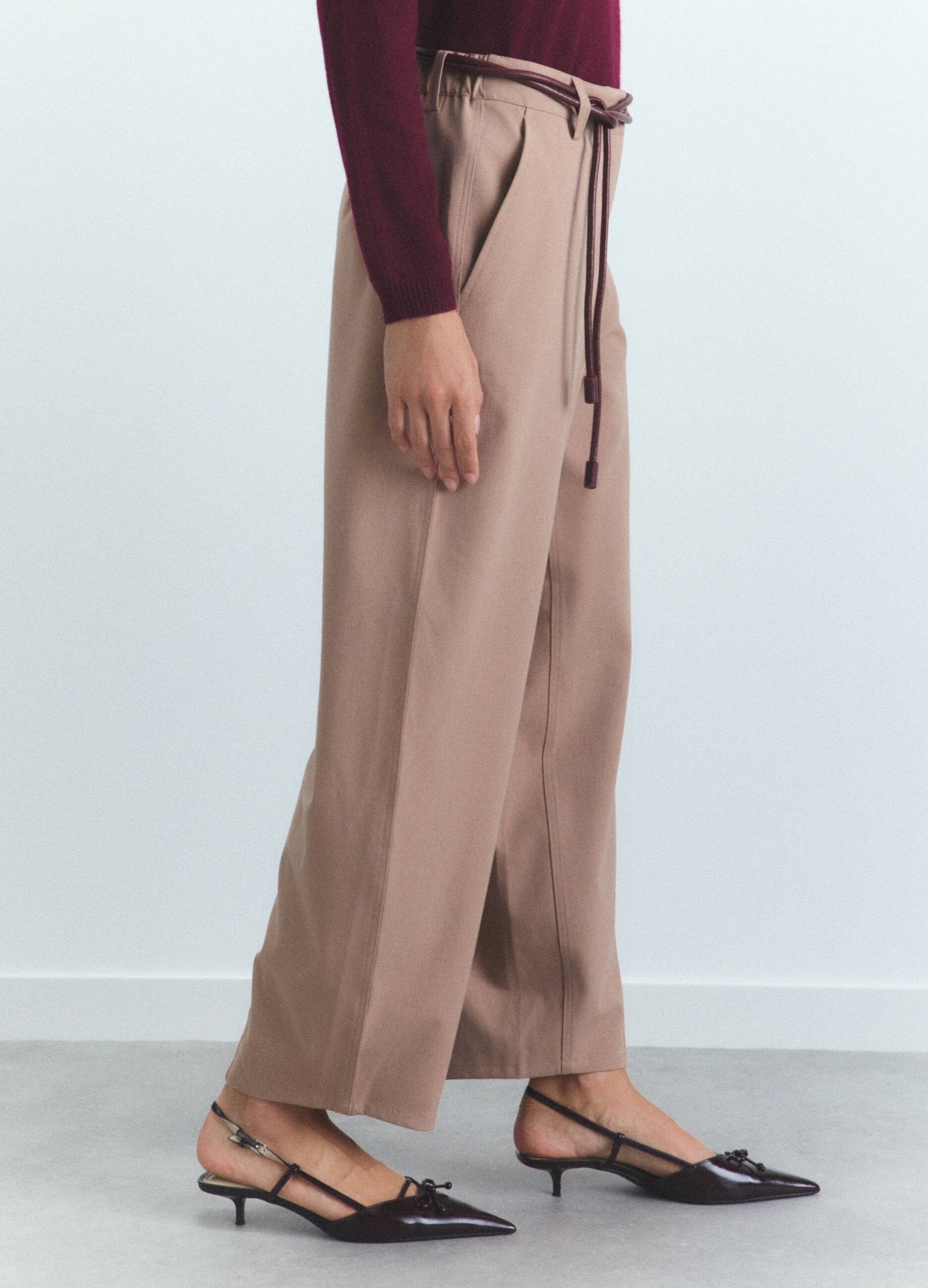 Pantaloni Relaxed Fit misto lana stretch donna_2