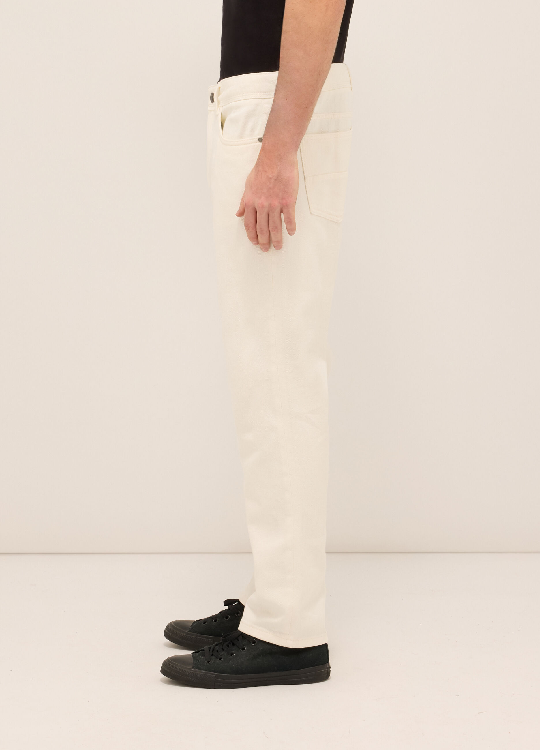 Pantalone 5 tasche in twill di cotone uomo_2