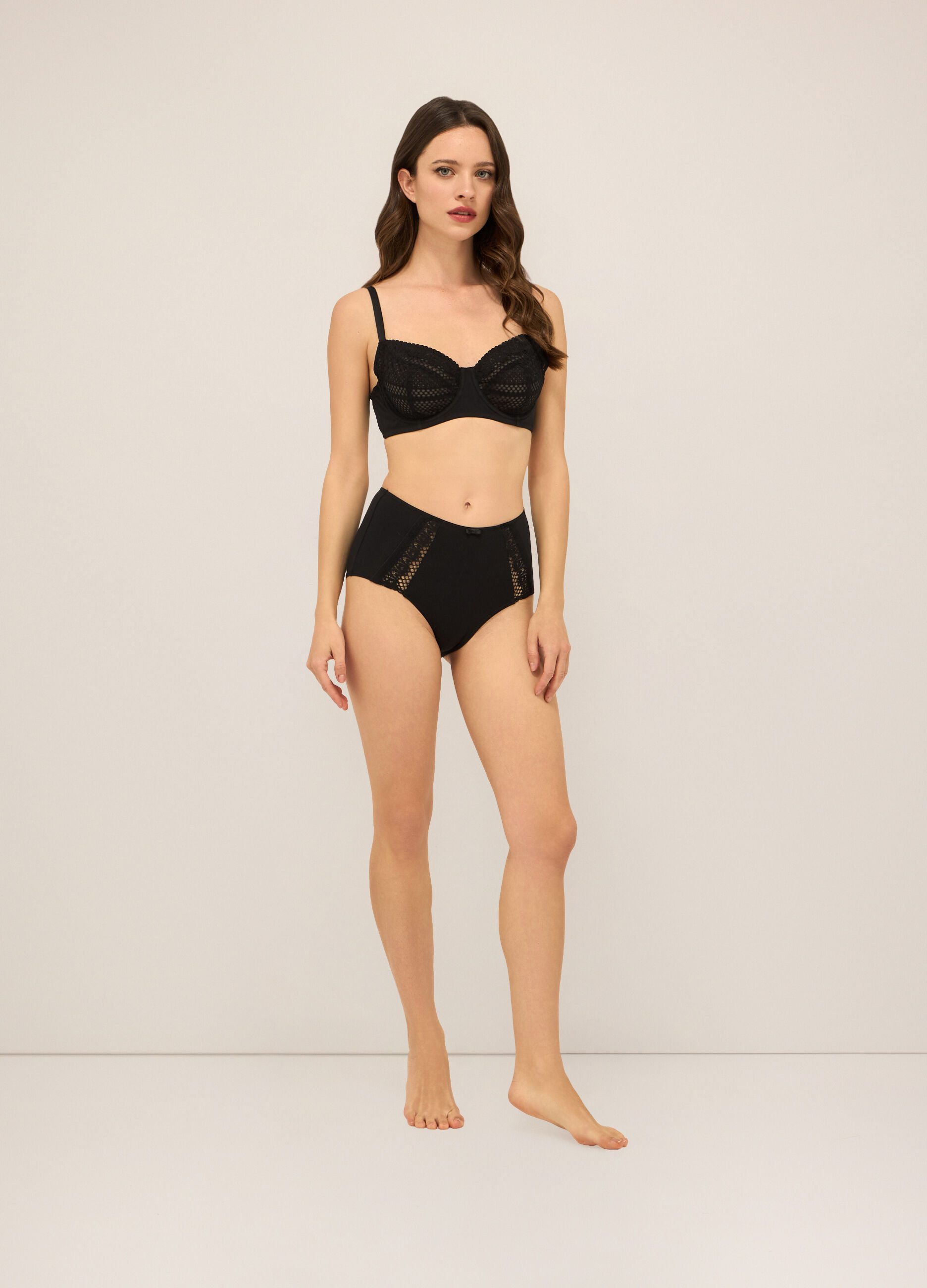 Slip a vita alta in cotone elasticato donna_2