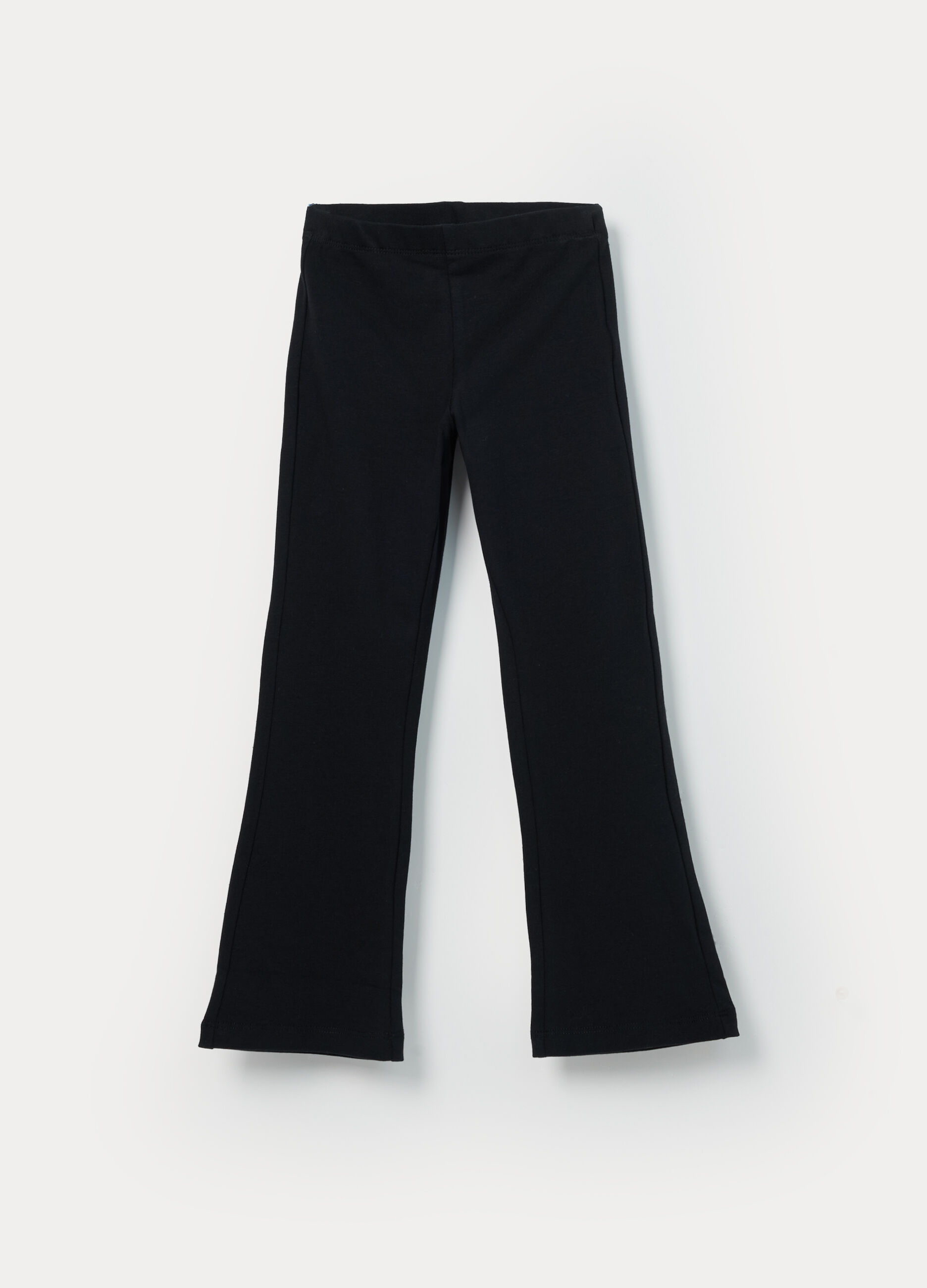 Leggings flare fit in jersey di cotone stretch bambina_0