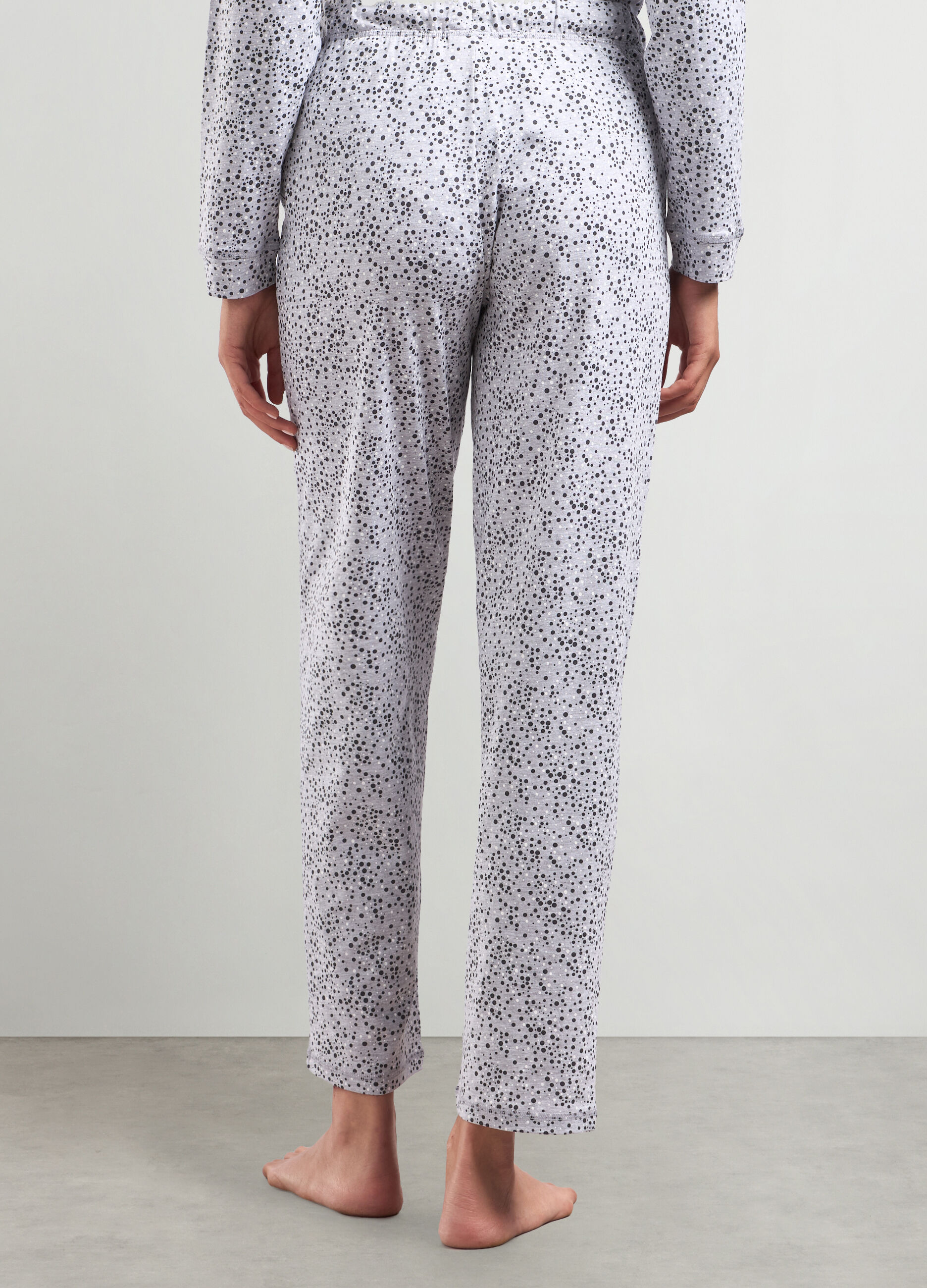 Pantaloni lunghi pigiama in puro cotone donna_1