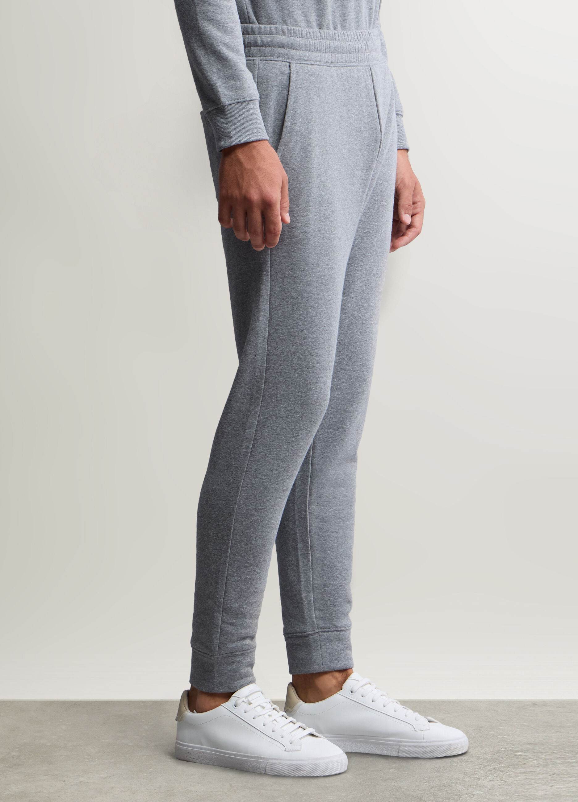 Jogger slim fit in felpa di cotone uomo_1