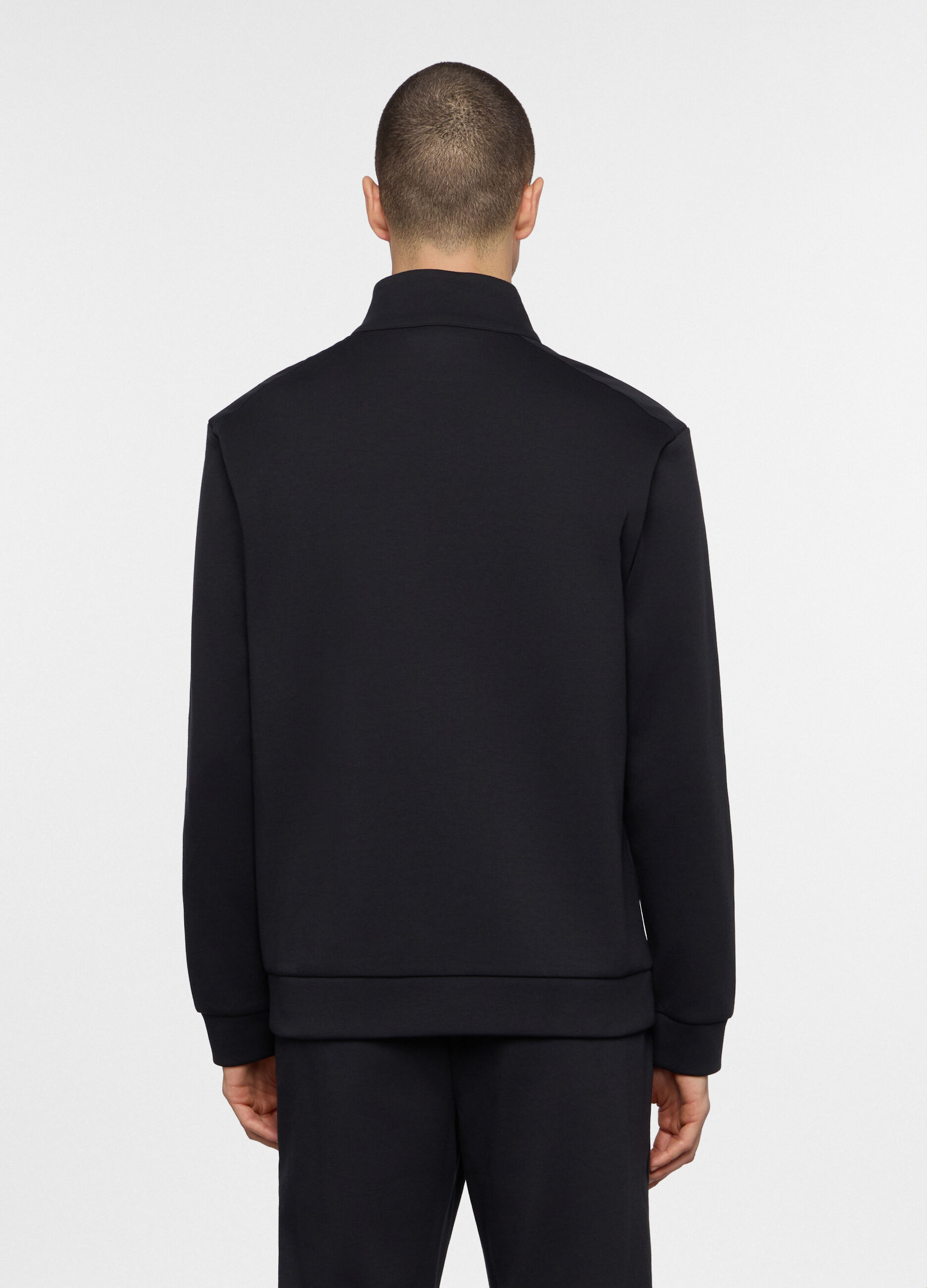 Felpa con mezza zip in interlock uomo_1
