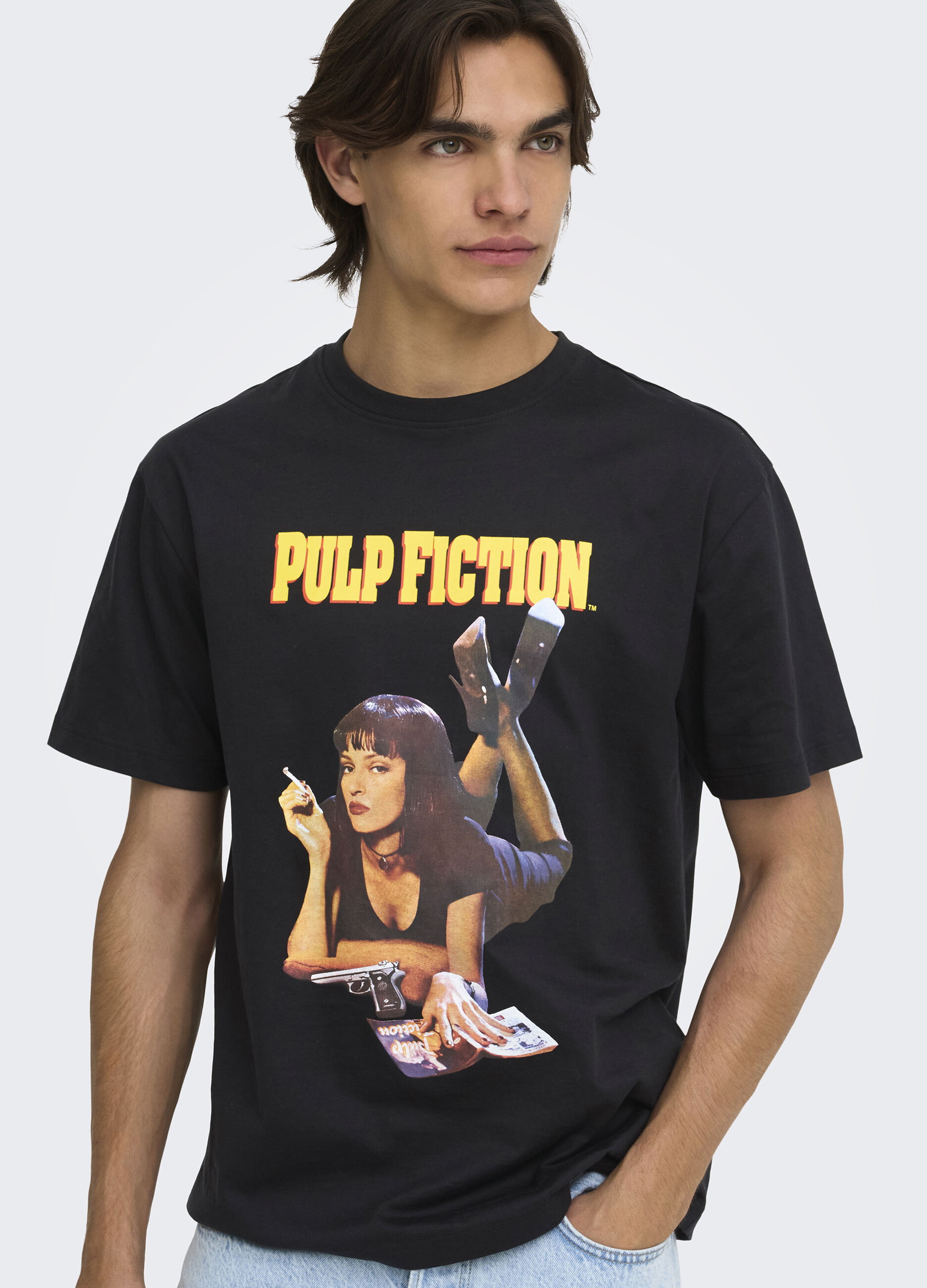 T-shirt girocollo con stampa Pulp Fiction uomo_1