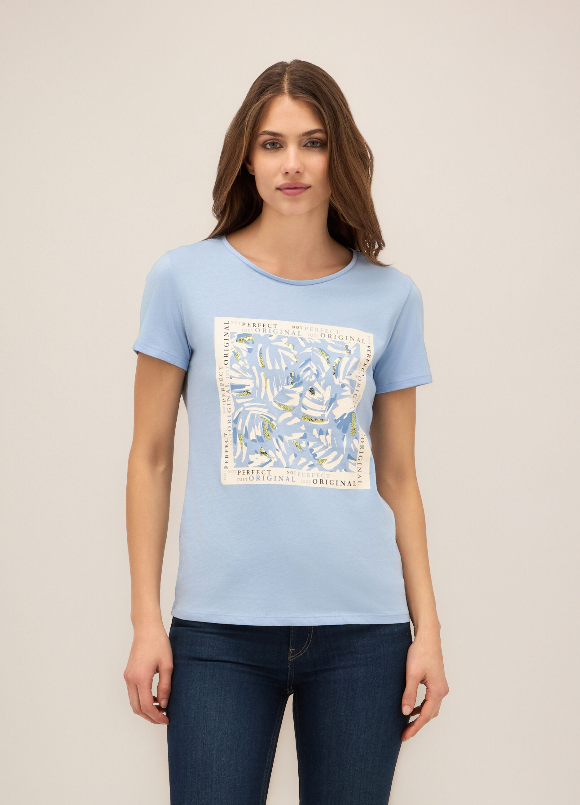 T-shirt in puro cotone donna_0