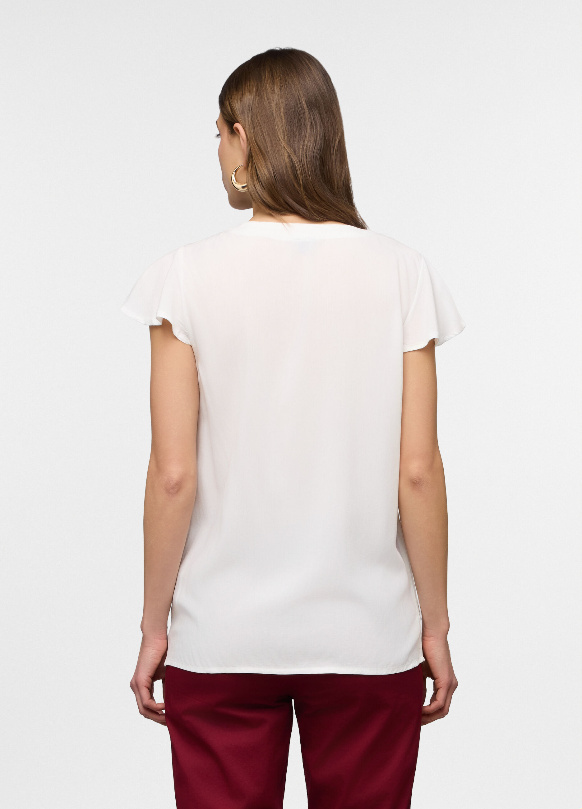 Blusa girocollo Fit Regular in pura viscosa donna_1