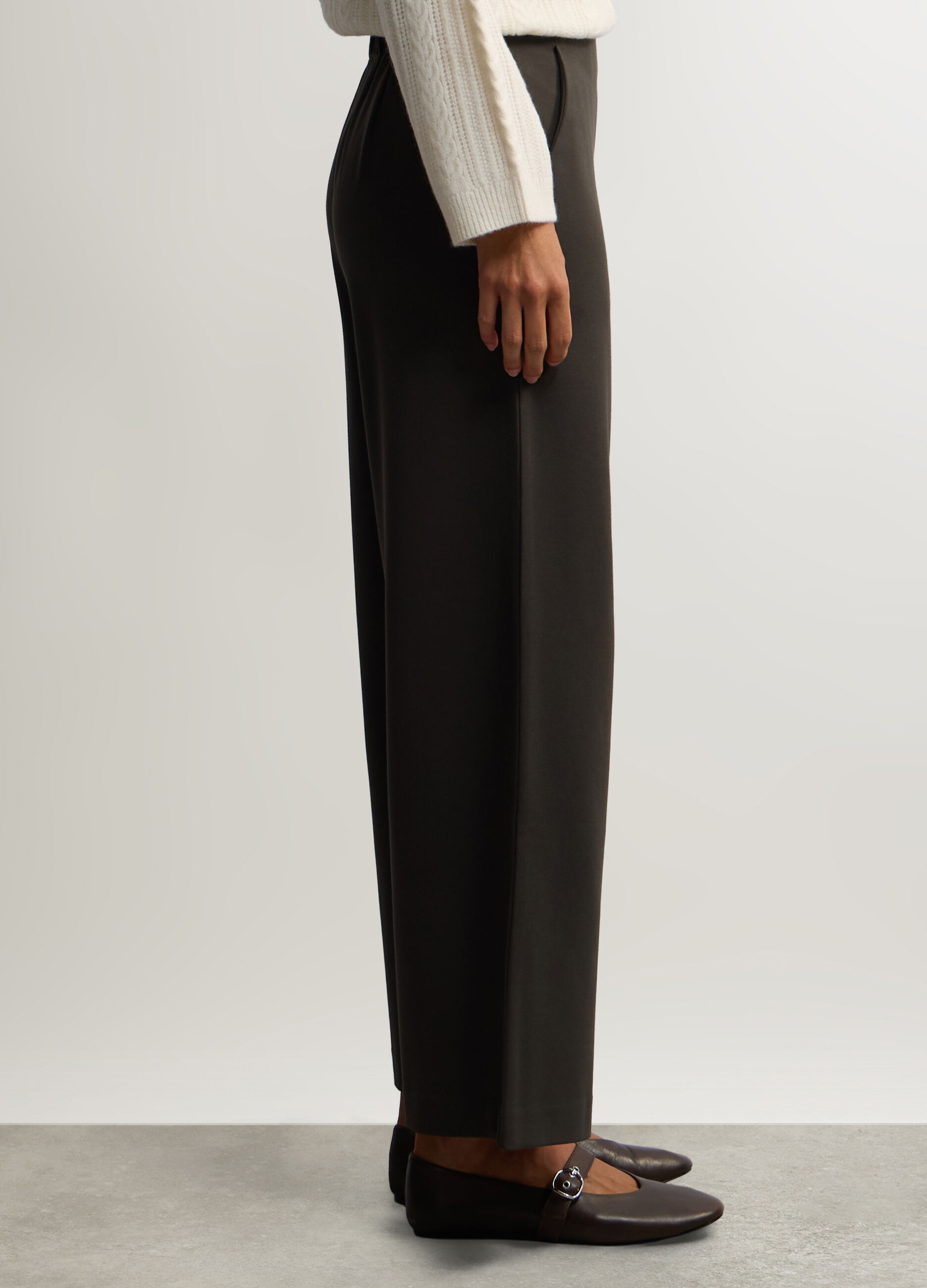 Pantaloni Wide Leg in Punto Milano stretch donna_1