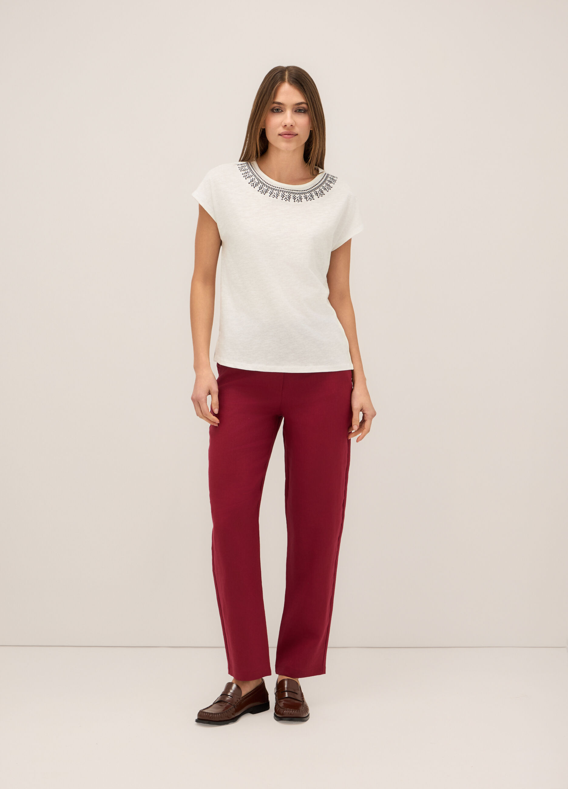 Pantaloni in puro lino donna_0