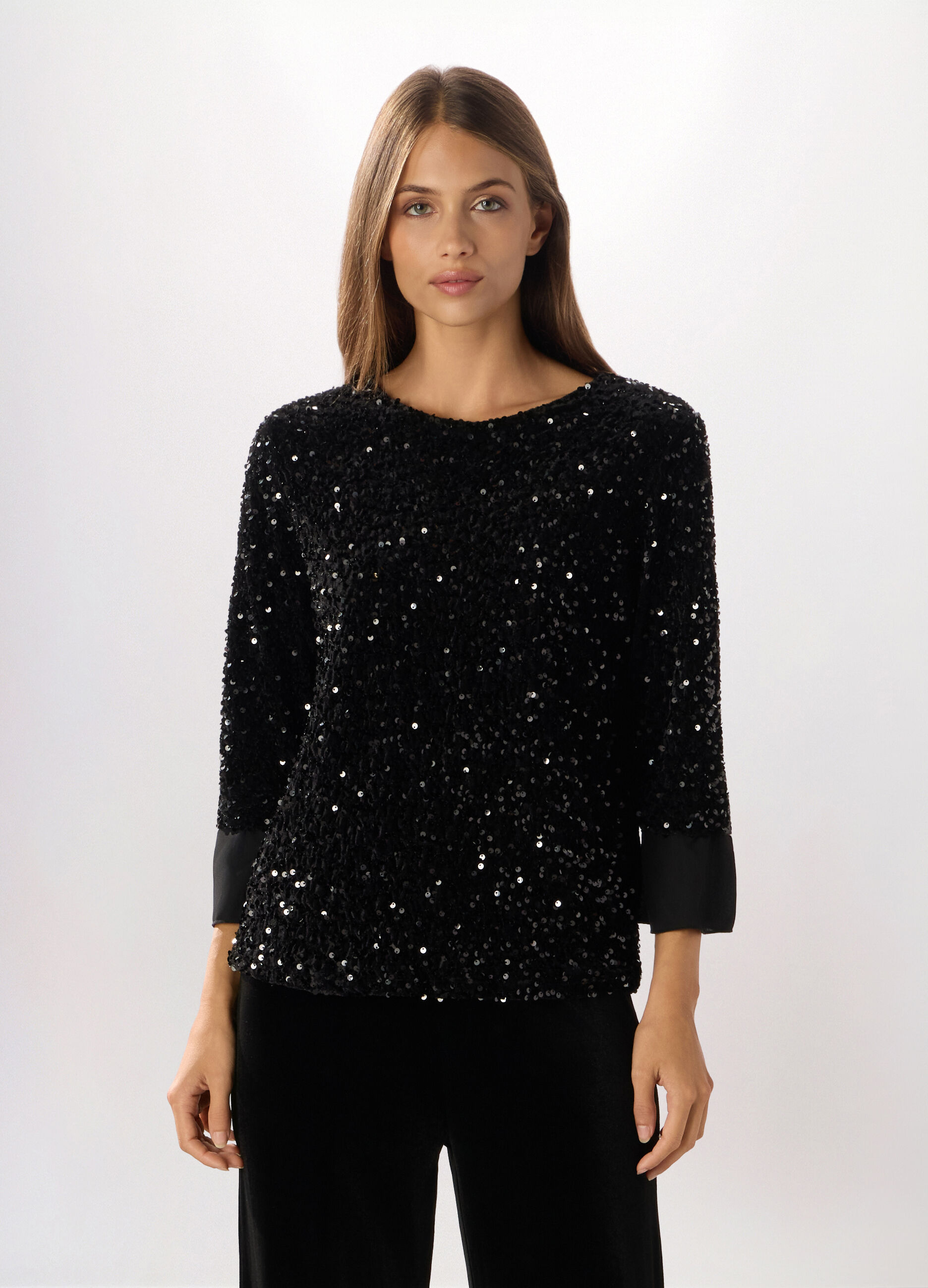 T-shirt con paillettes donna_0
