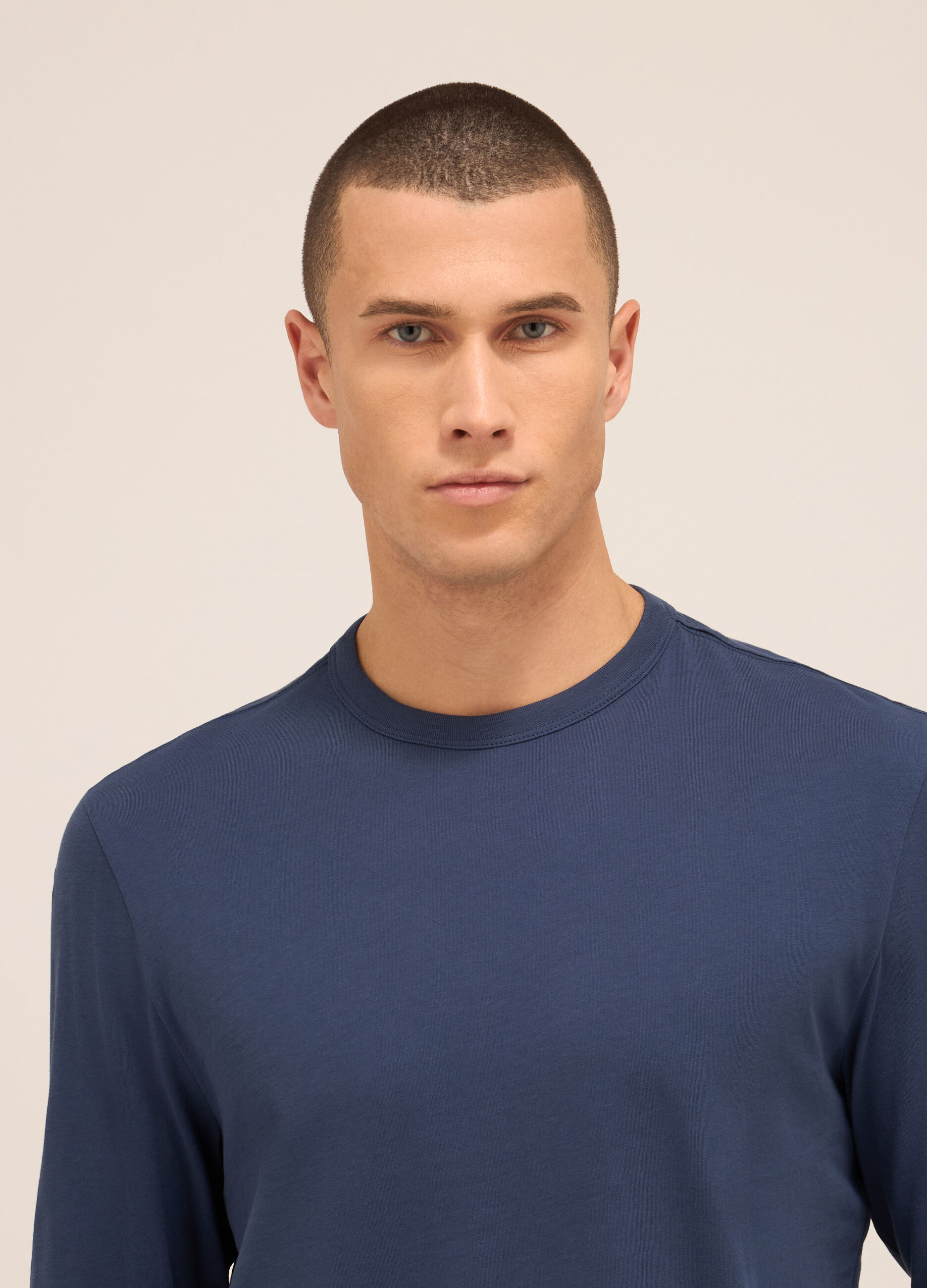 Maglia a maniche lunghe in puro cotone uomo_2