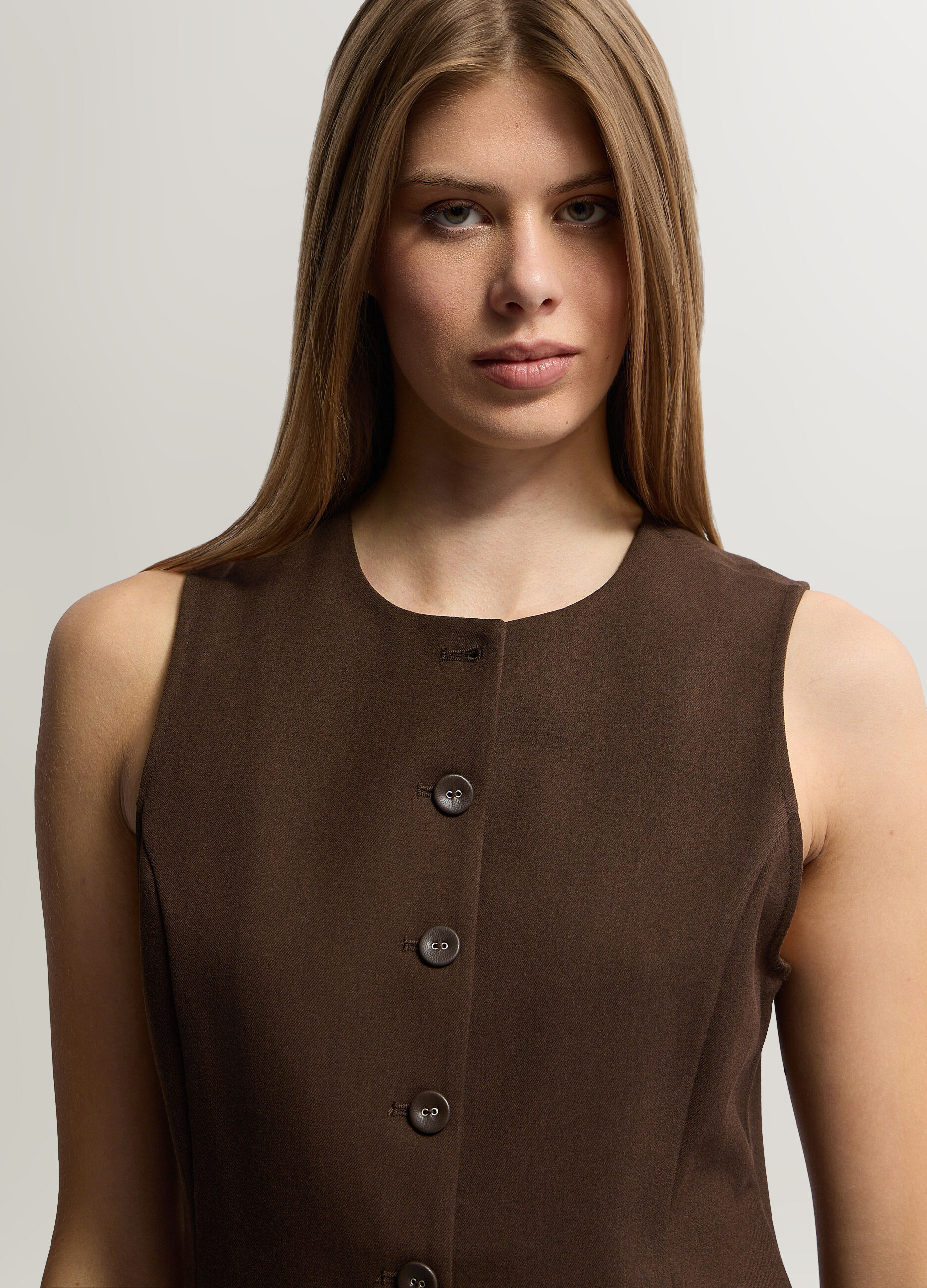 Gilet girocollo stretch donna_2