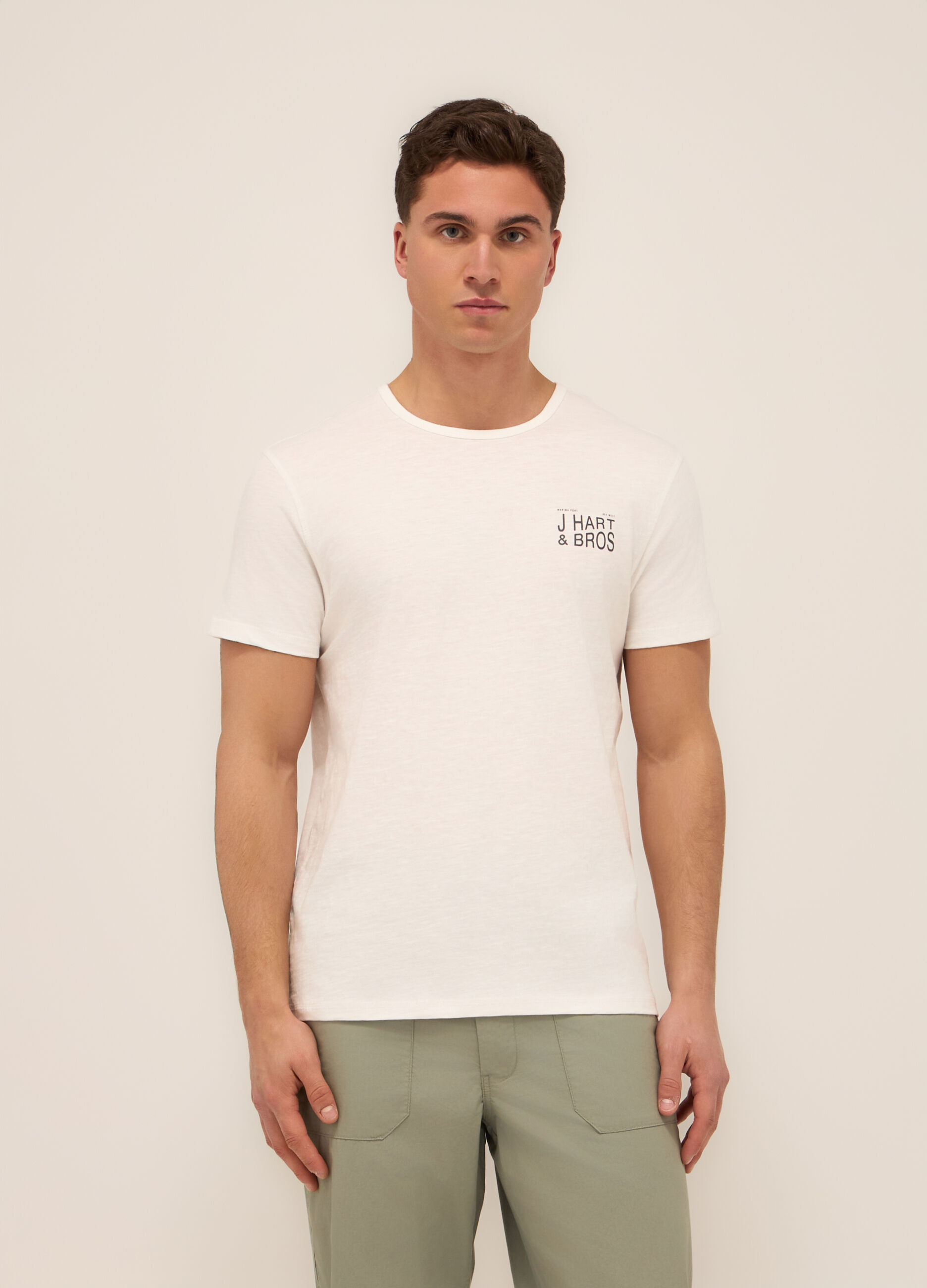 T-shirt in cotone mélange con stampa uomo_0