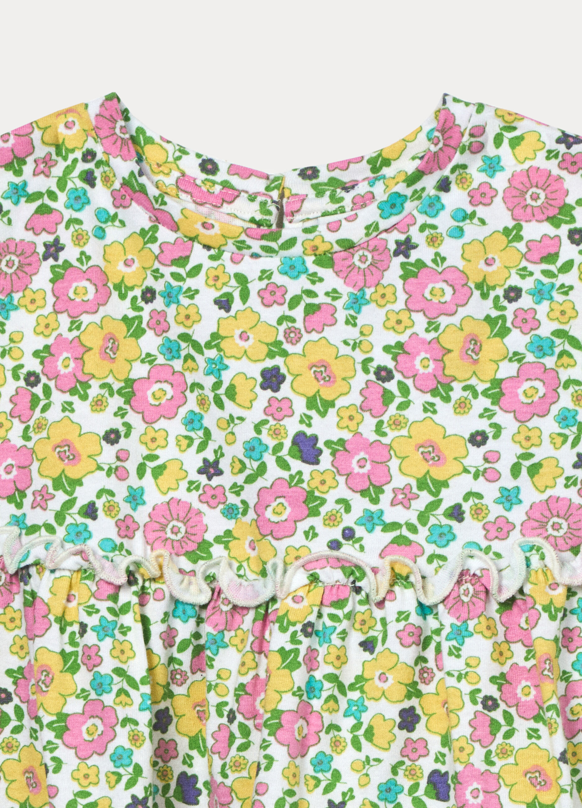 Vestito corto a balze in jersey di puro cotone bimba_2