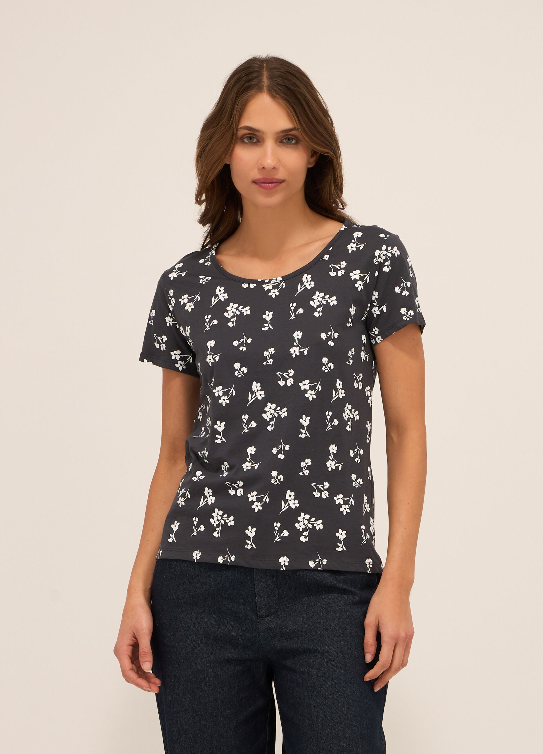 T-shirt in puro cotone donna_0