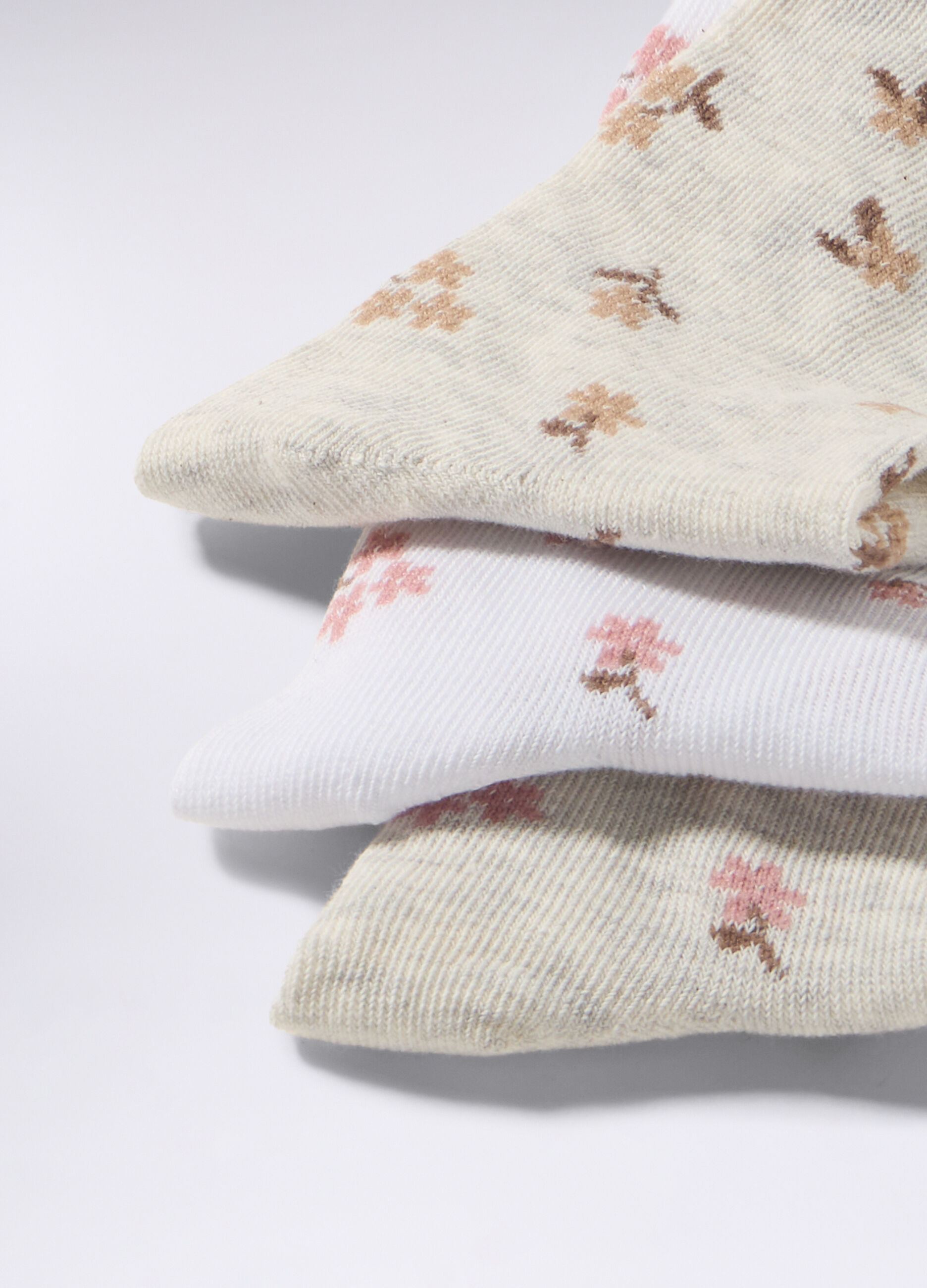 Pack 3 calze corte in cotone stretch donna_1