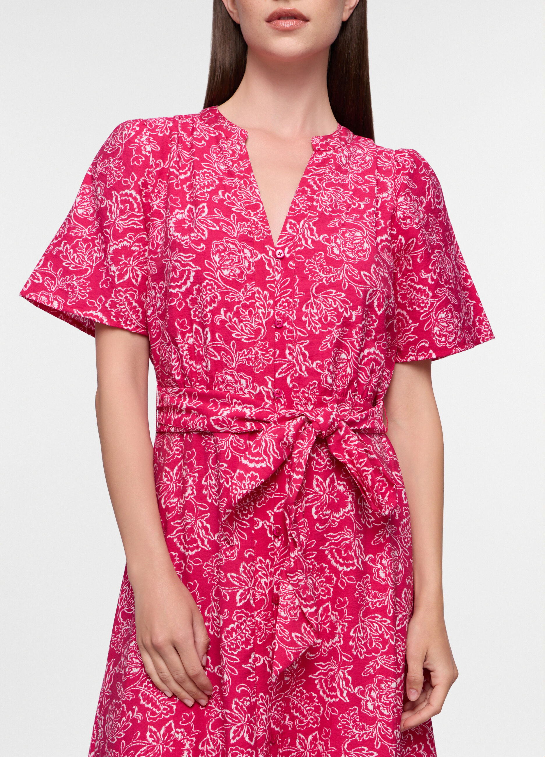 Abito lungo Fitted misto viscosa donna_2
