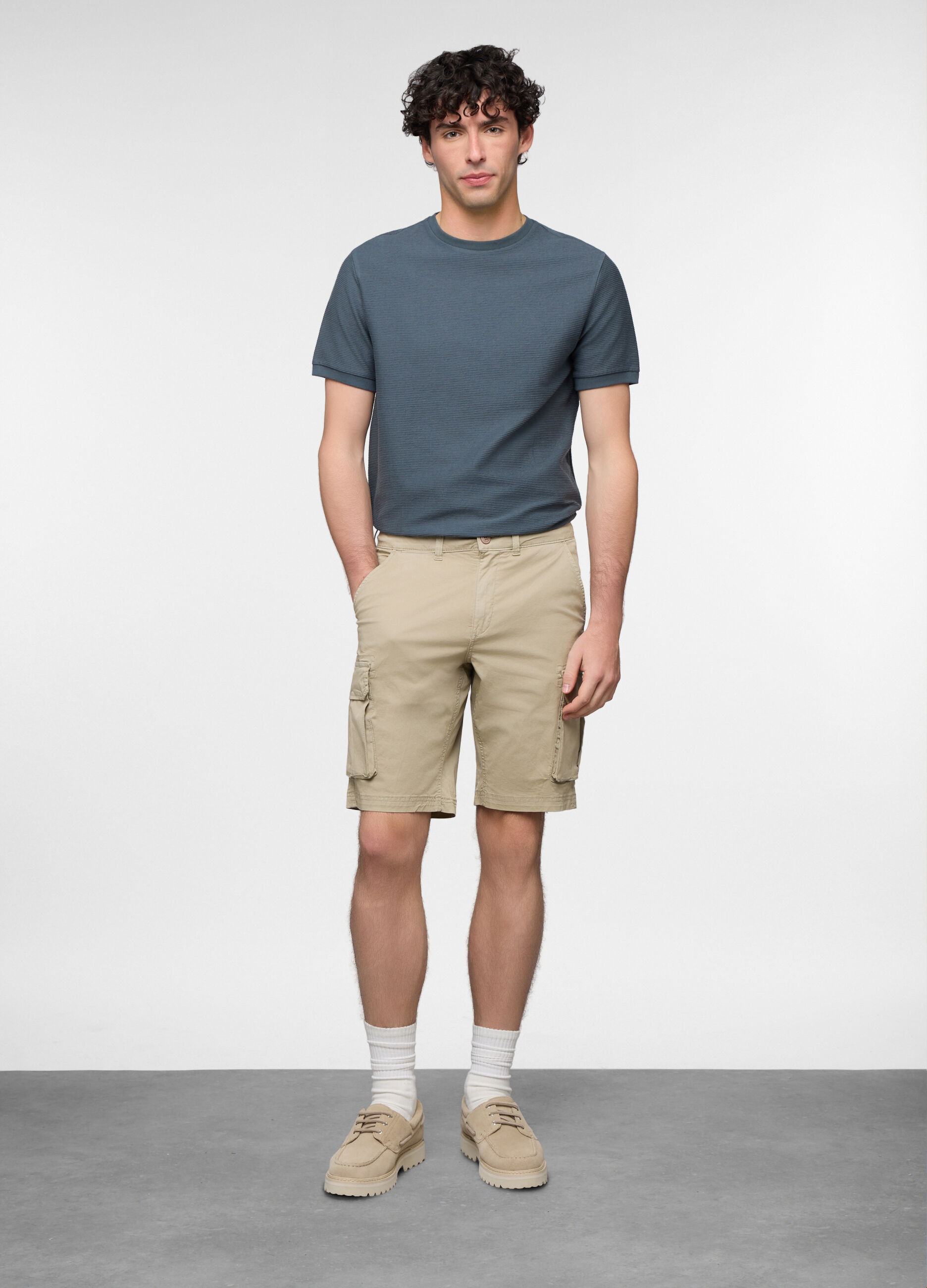 Bermuda cargo in cotone stretch uomo_0