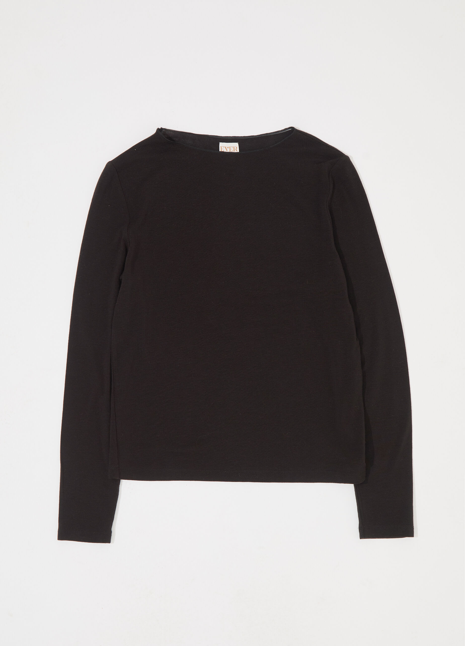 T-shirt a manica lunga in misto lana donna_4