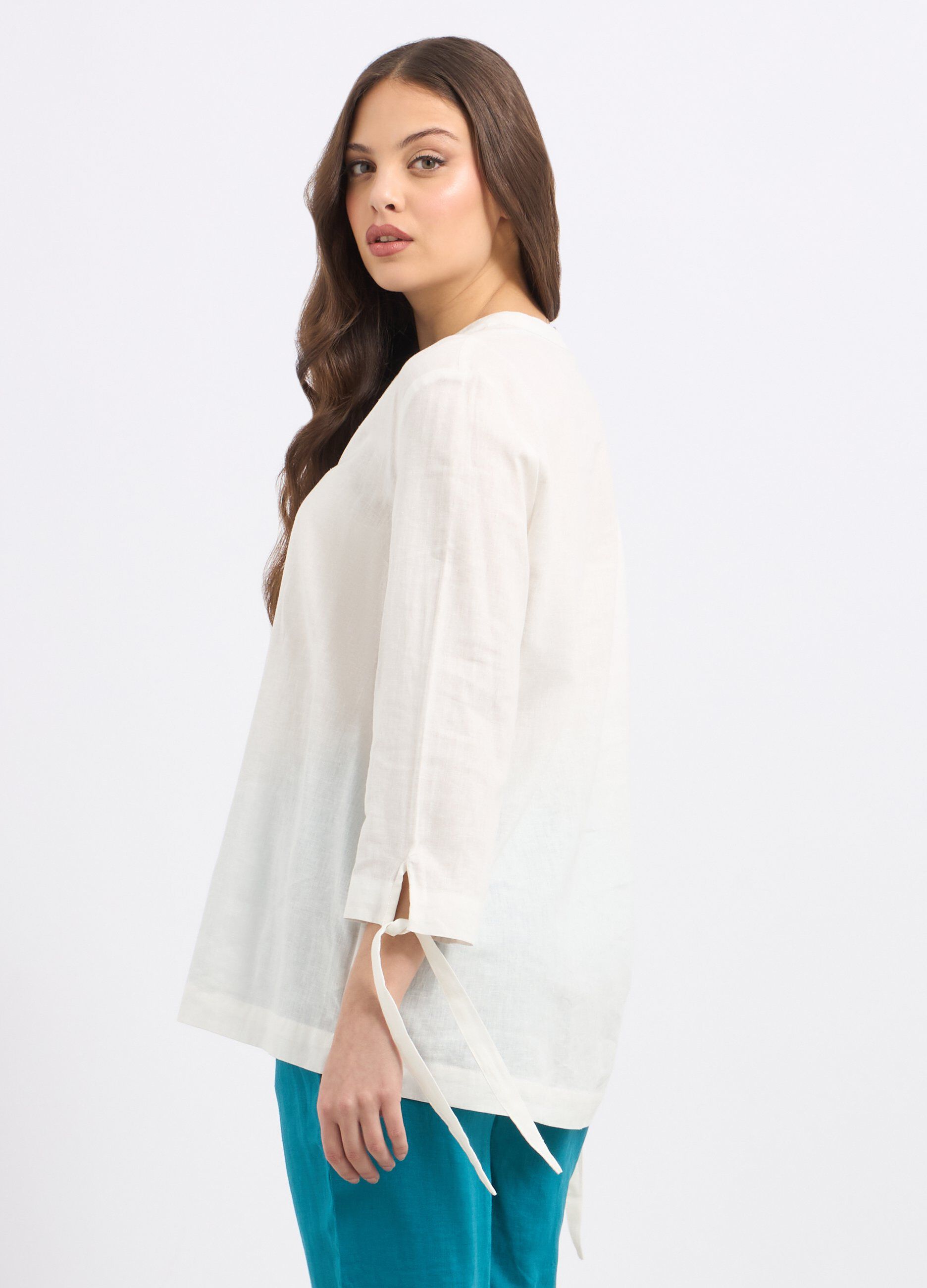 Blusa in misto lino donna_1